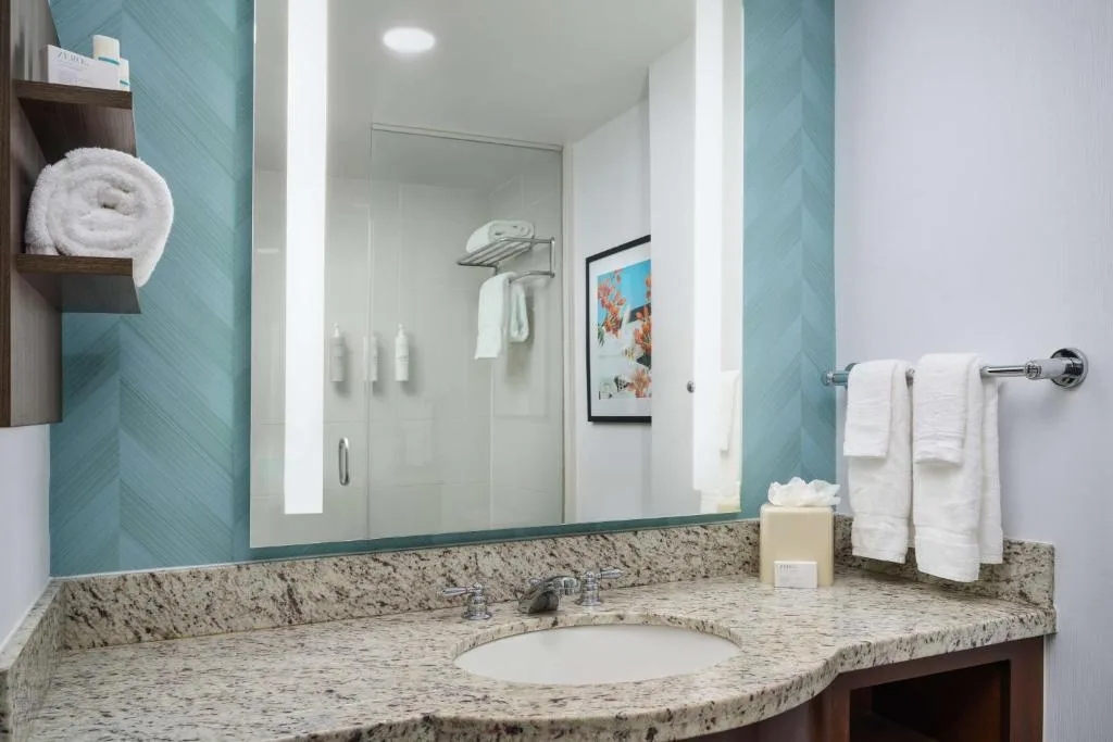 Badkamer van een hotelkamer in het Hotel Hilton Garden Inn Atlanta Midtown