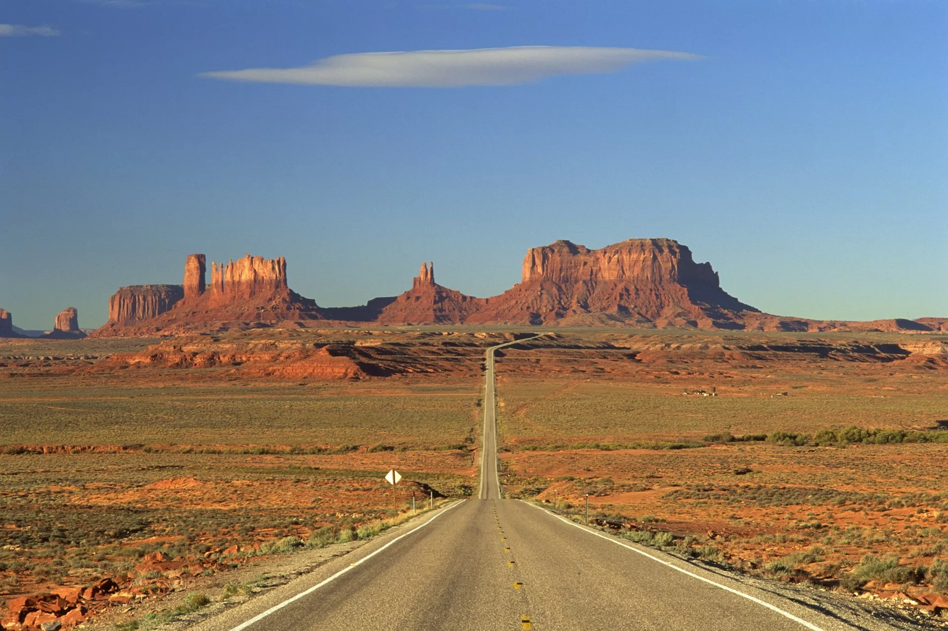 De weg naar Monument Valley, bekend van Forrest Gump