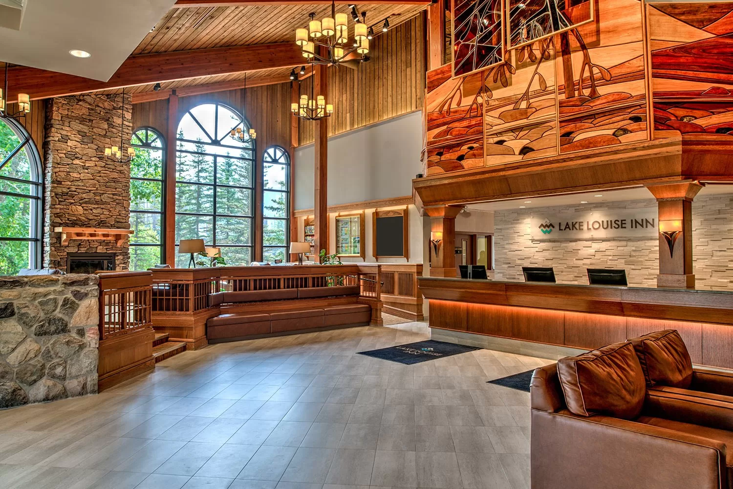 Lobby van het Hotel Lake Louise Inn
