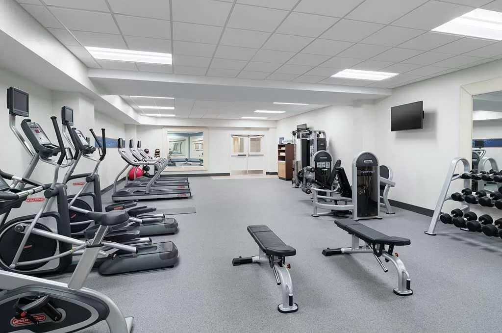 Fitnessruimte in het Hotel Hampton Inn Philadelphia