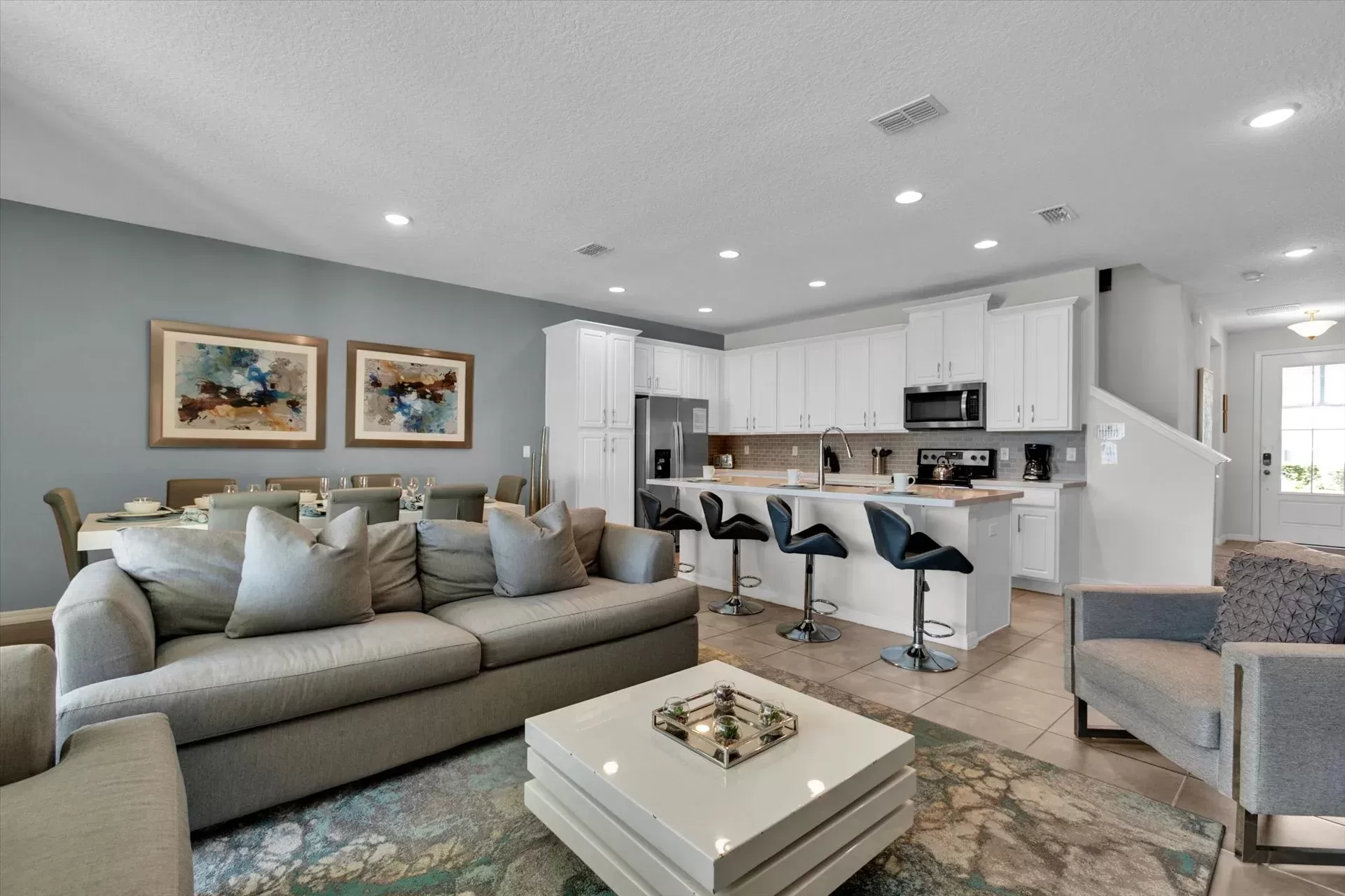 Woonkamer van een vakantiehuis op het Solara resort Orlando Florida