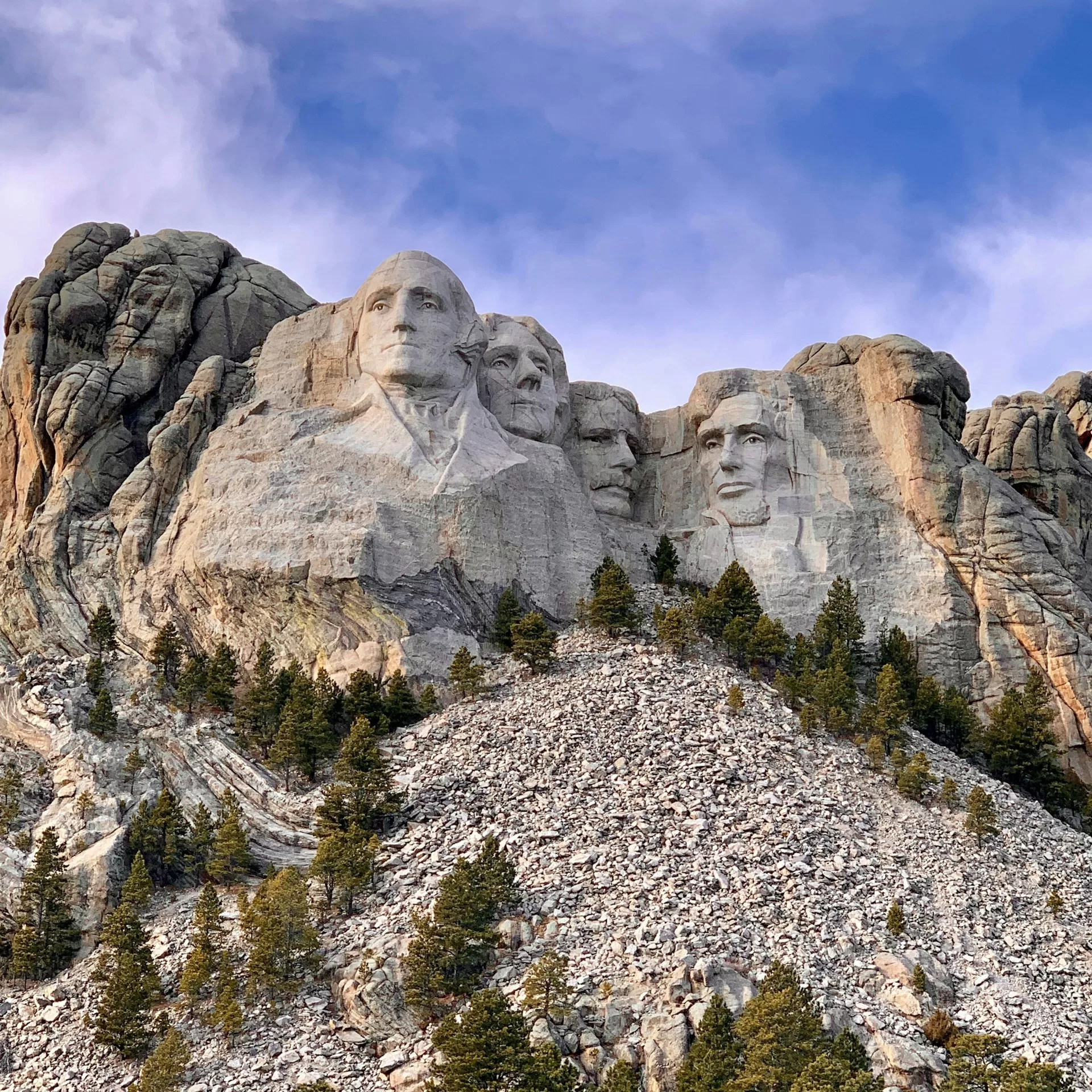 Zicht op de presidentshoofden van Mount Rushmore South Dakota