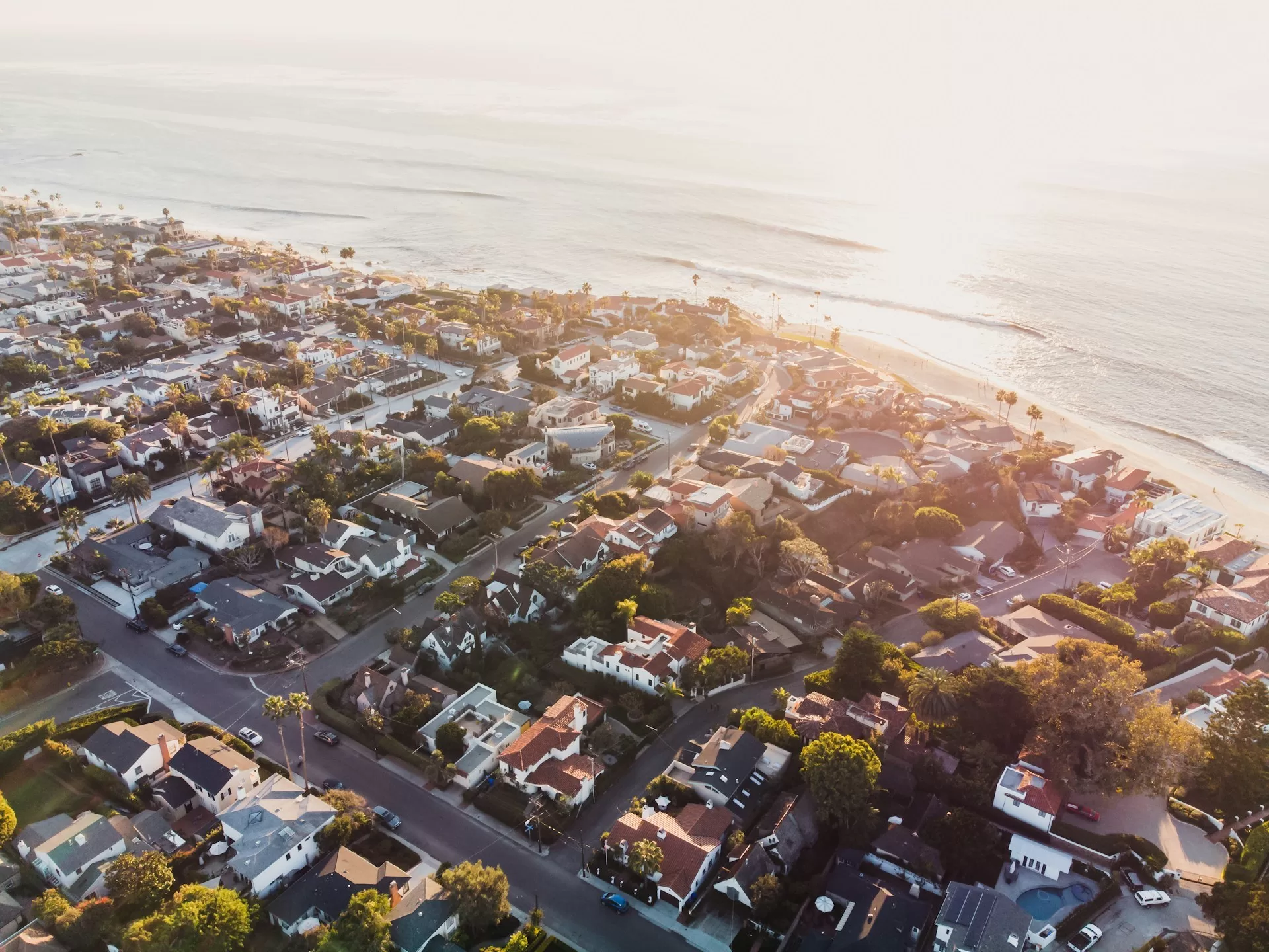 De wijken aan de kust van La Jolla, Californië
