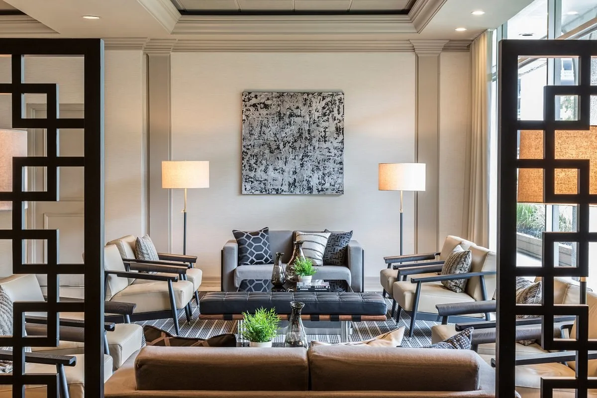 Zitgedeelte van de lobby van het Capitol Skyline Washington