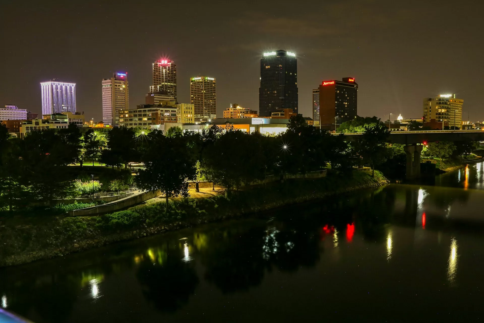 Uitzicht over de stad van Little Rock in Arkansas