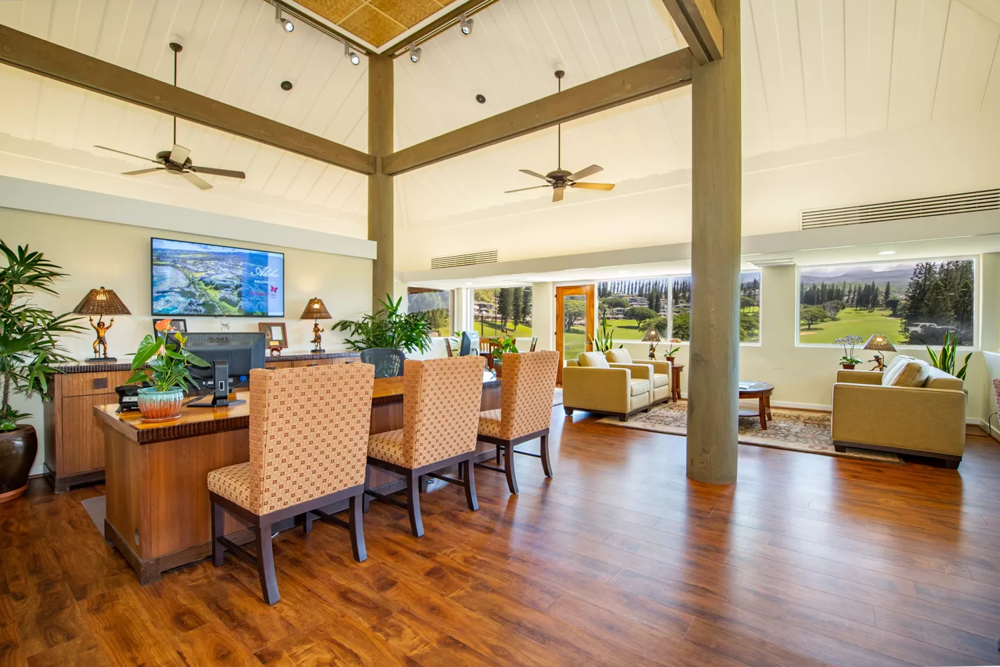 Receptie met lounge in de lobby van het Hotel The Kapalua Villas Lahaina