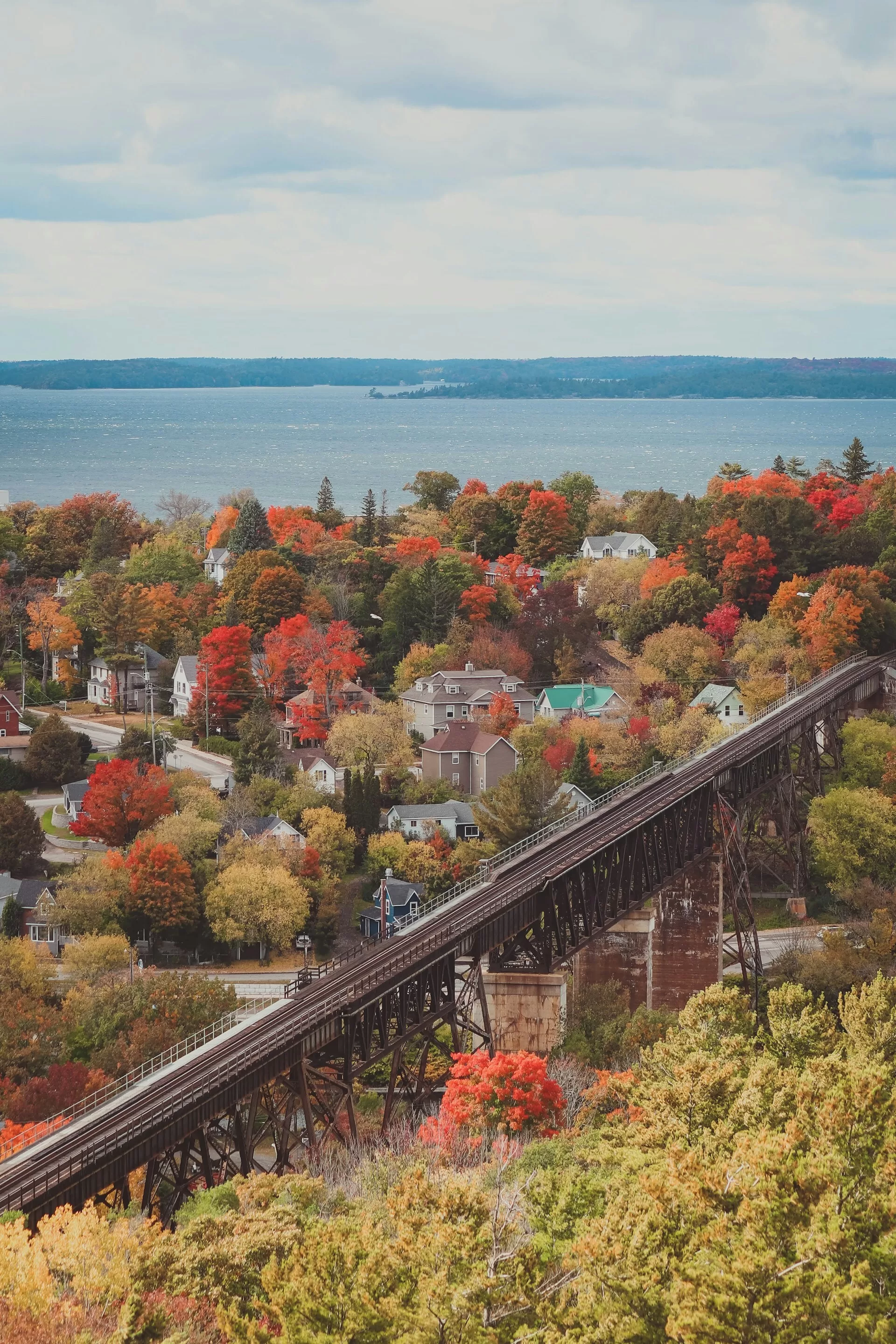 Uitzicht over de stad van Parry Sound in Ontario