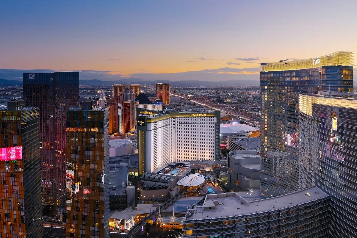 Uitzicht over het Hotel Park MGM Las Vegas aan de Strip
