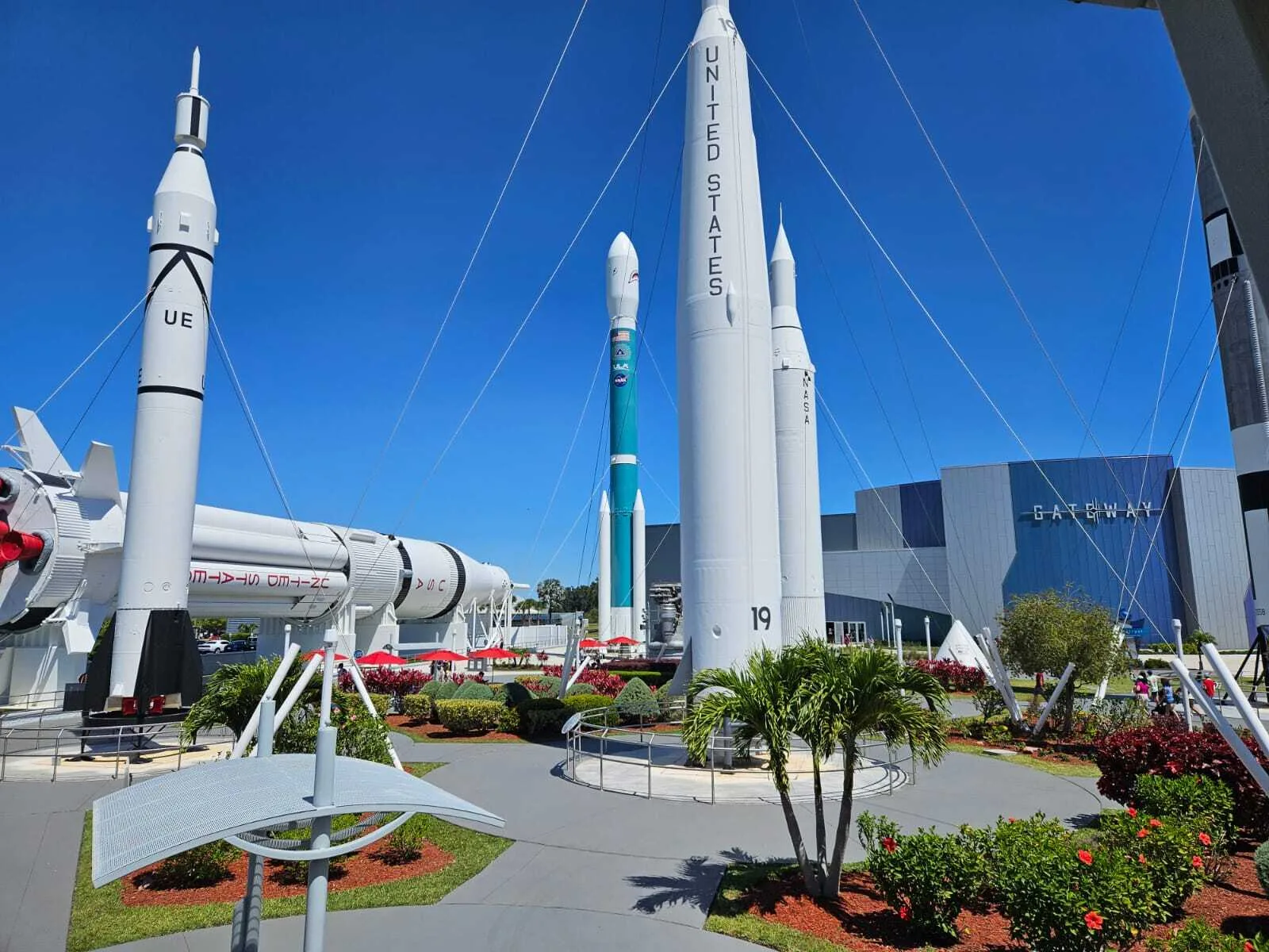Nagebouwde rakketten in het Kennedy Space Center in Florida