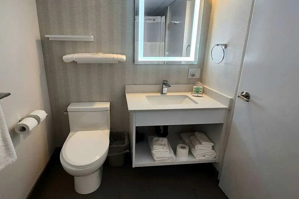 Badkamer in een hotelkamer in het Hotel Quality Inn Suites Clearwater