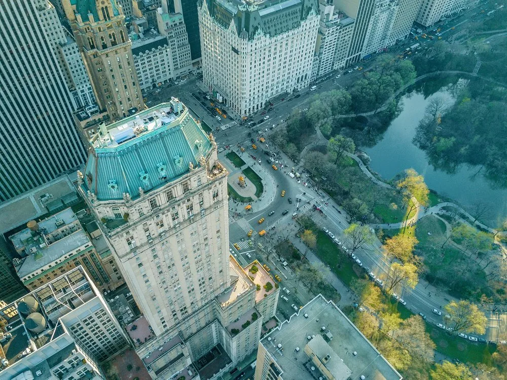 Luchtfoto van het Hotel The Pierre A Taj Hotel NY