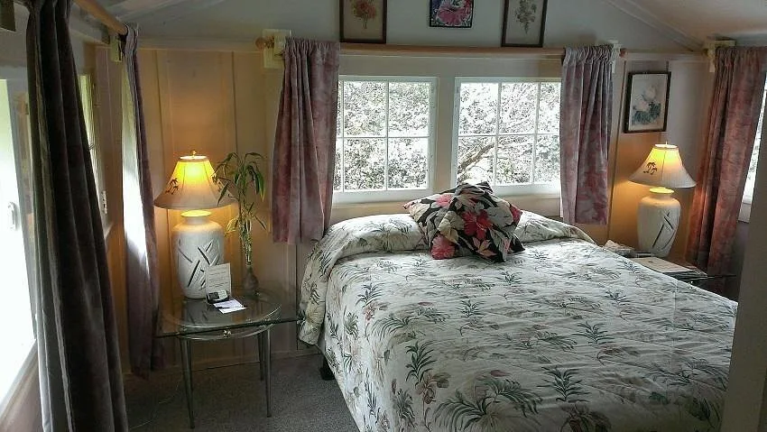 Slaapkamer in een huisje in het Hotel Volcano Hale Volcanoe