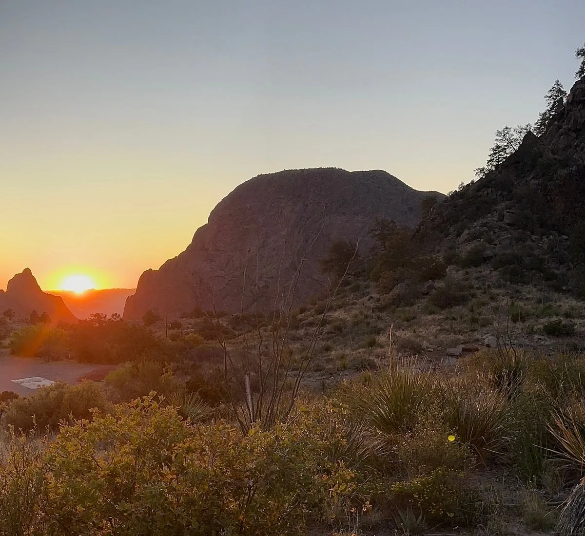 Uitzicht over de bergen vanuit het Hotel Chisos Mountains Lodge