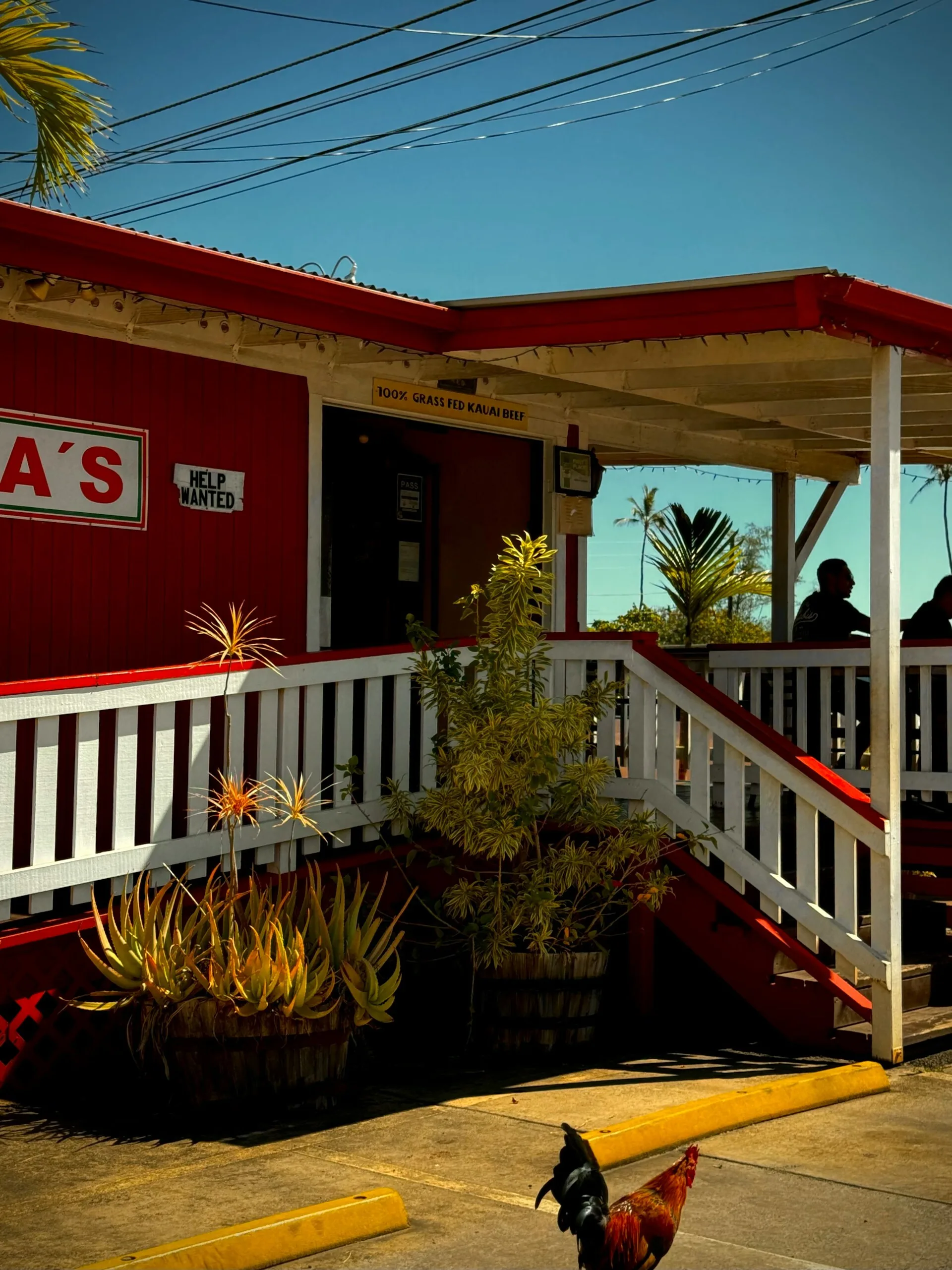 Een restaurant in oud-Amerikaanse stijl in Kapaa, Kauai