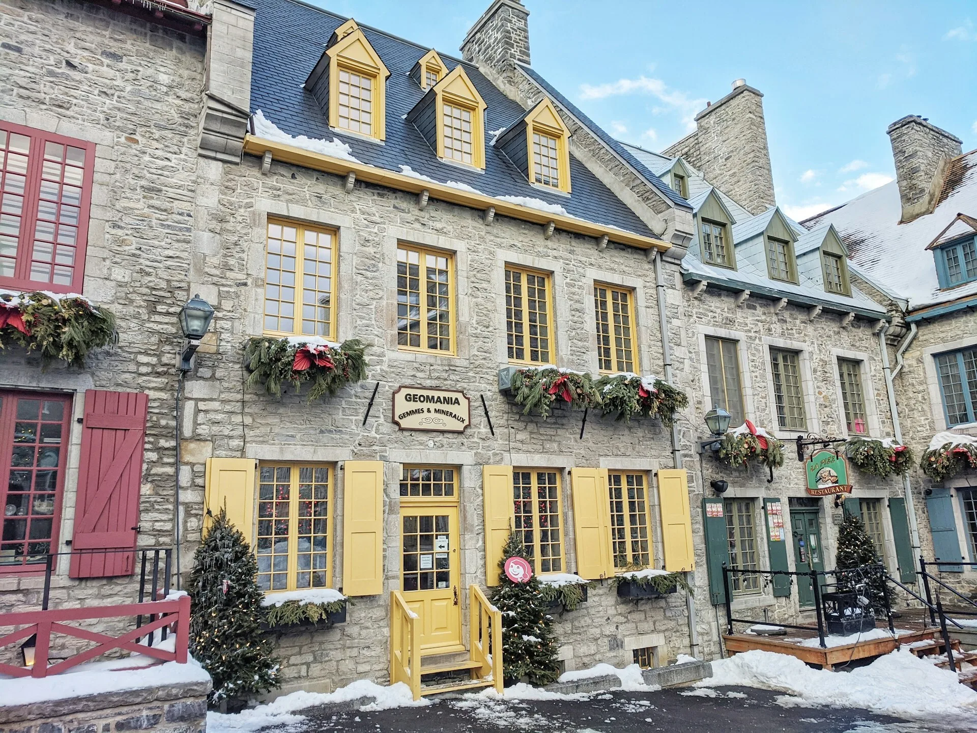 Huizen in oud-Franse stijl in Quebec City, Canada