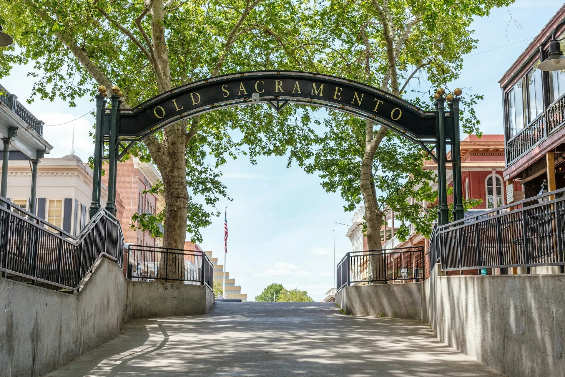 De oude binnenstad van Sacramento in Californië