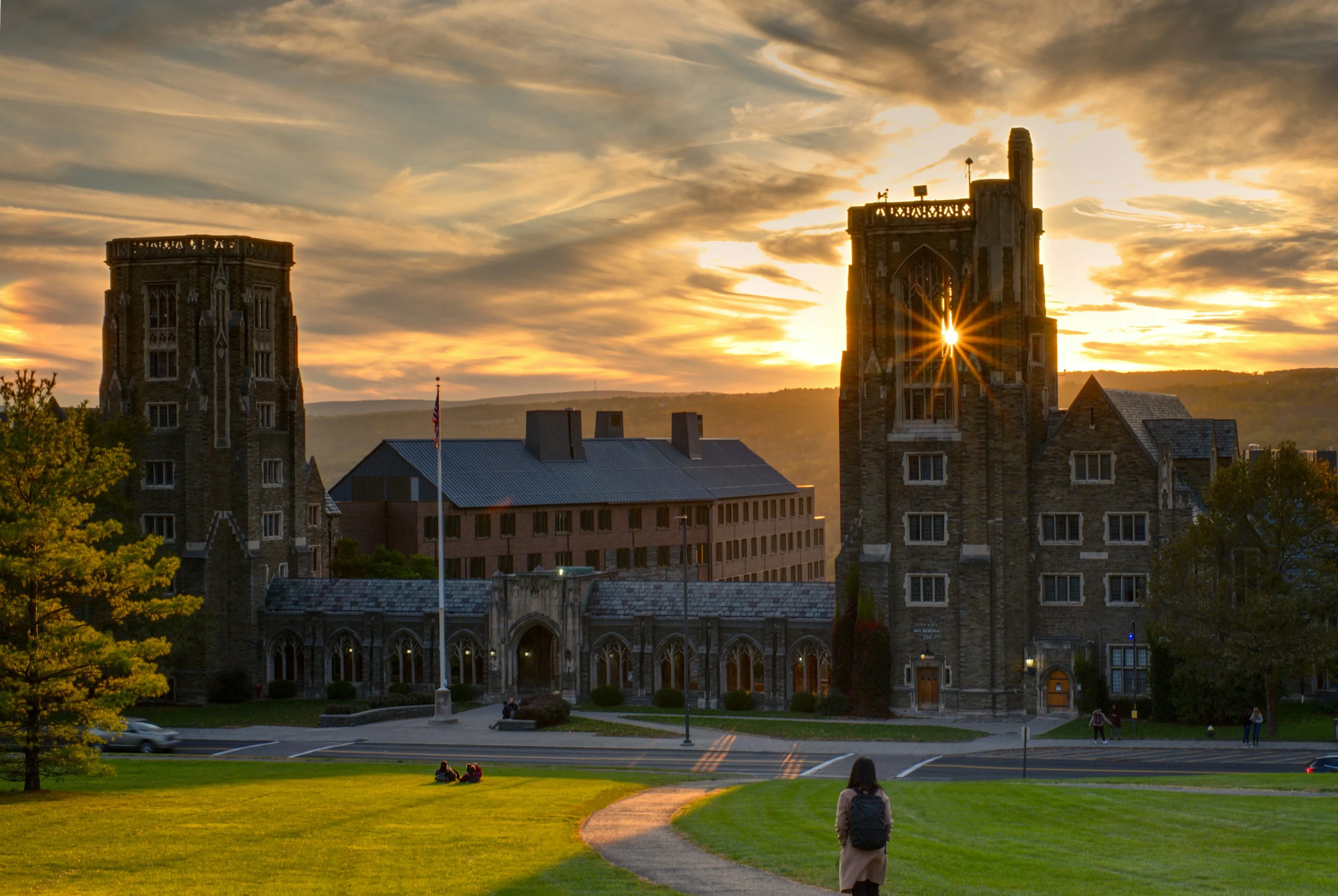Een van de gebouwen van Cornell University in Ithaca, New York State