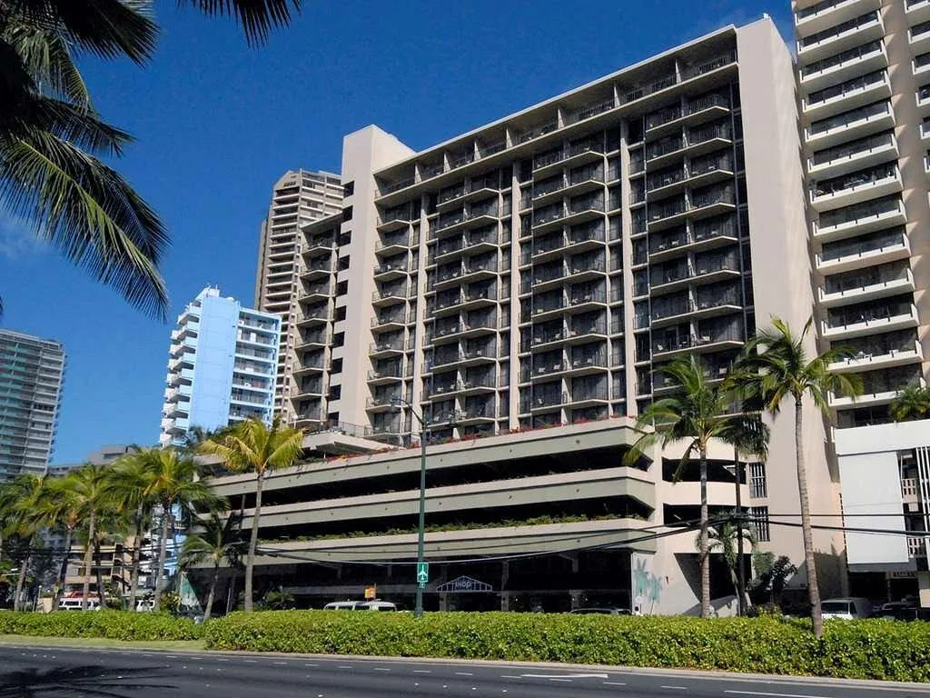 Exterior van het Hotel Aqua Palms Honolulu