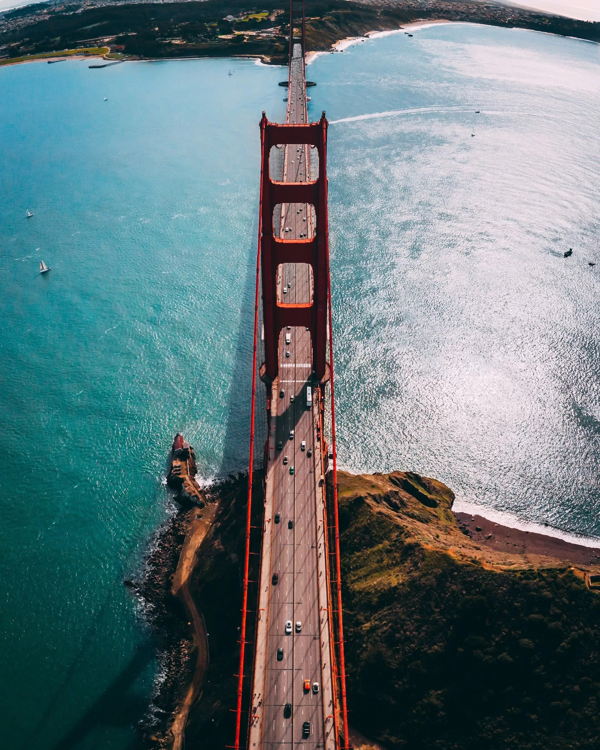 Aerial View op de Golden Gate Bridge in San Francisco