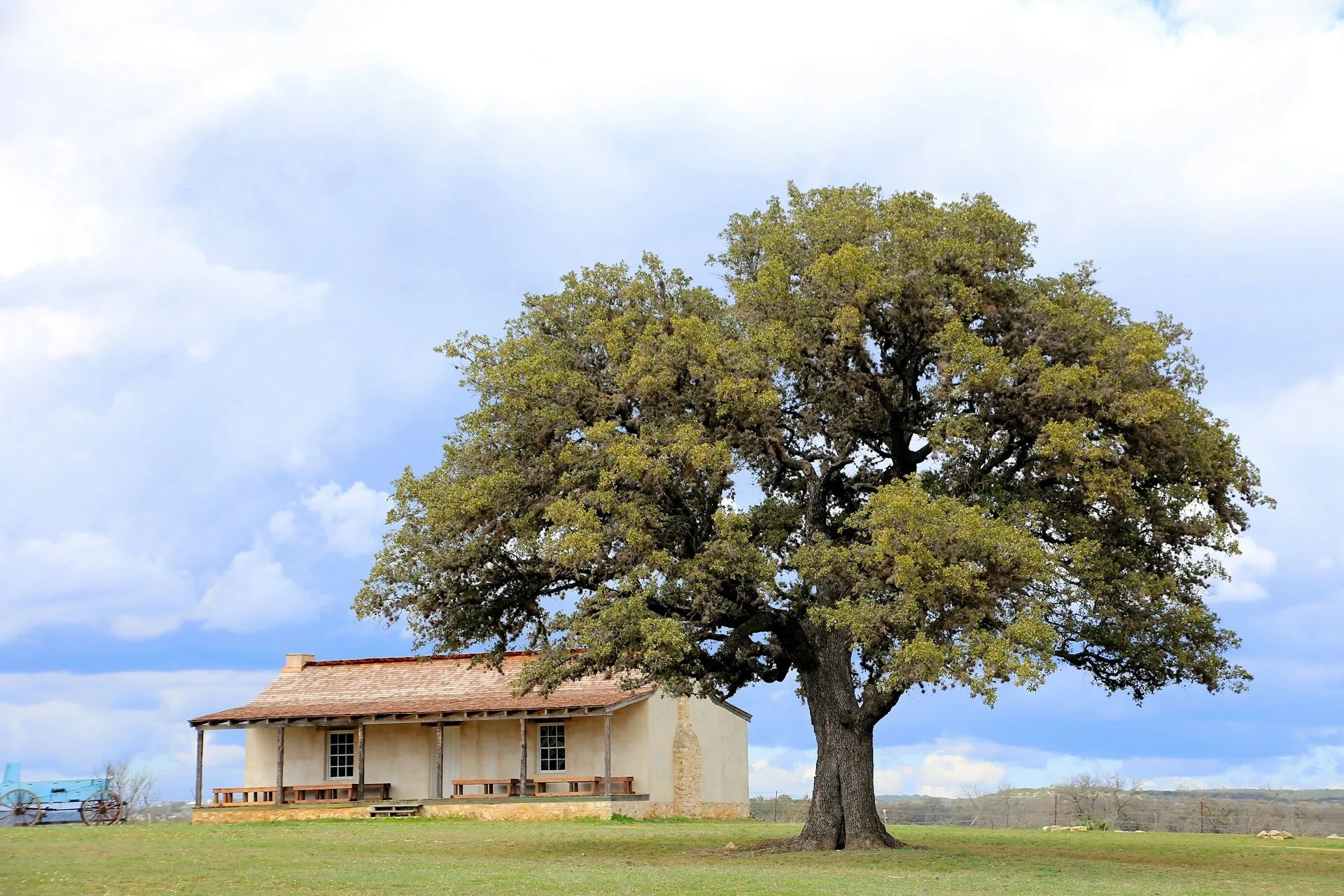 Een oude ranch in Fredericksburg, Texas