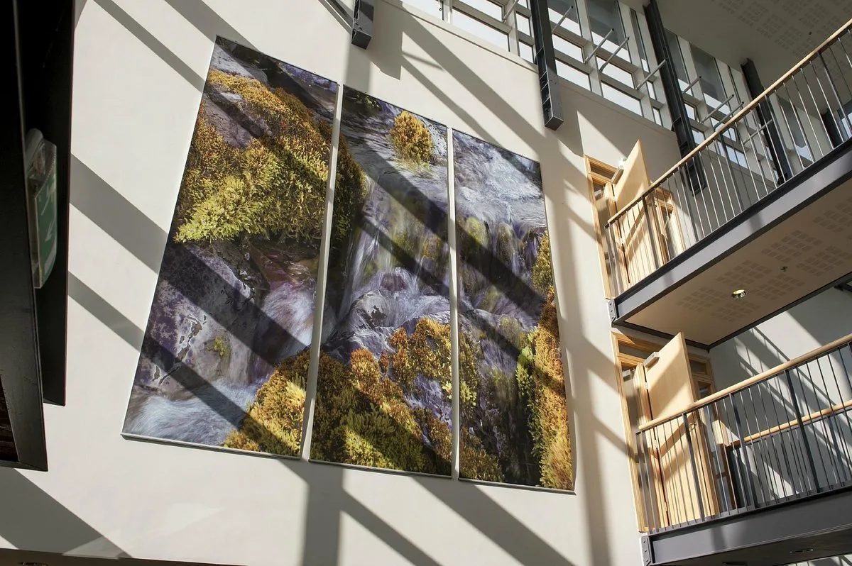 Kunstwerken in de gang van het Hotel Selfoss