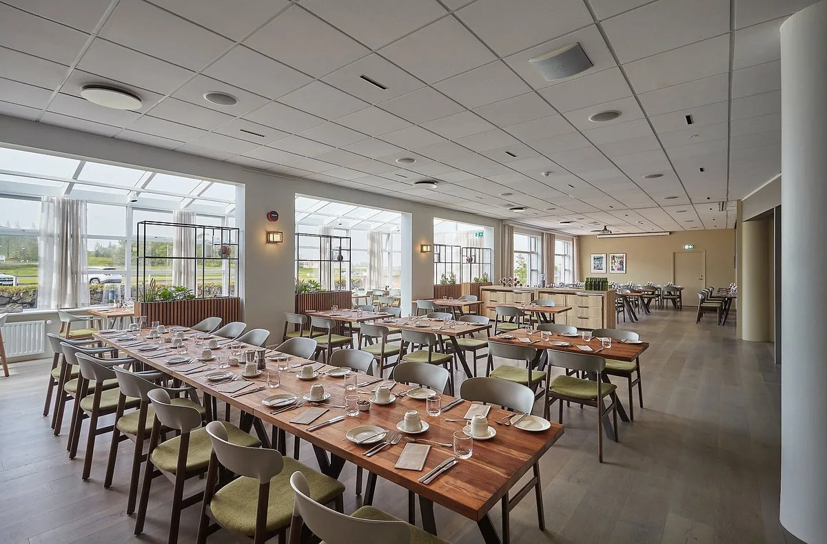 Ontbijtzaal en restaurant in het Hotel Klaustur