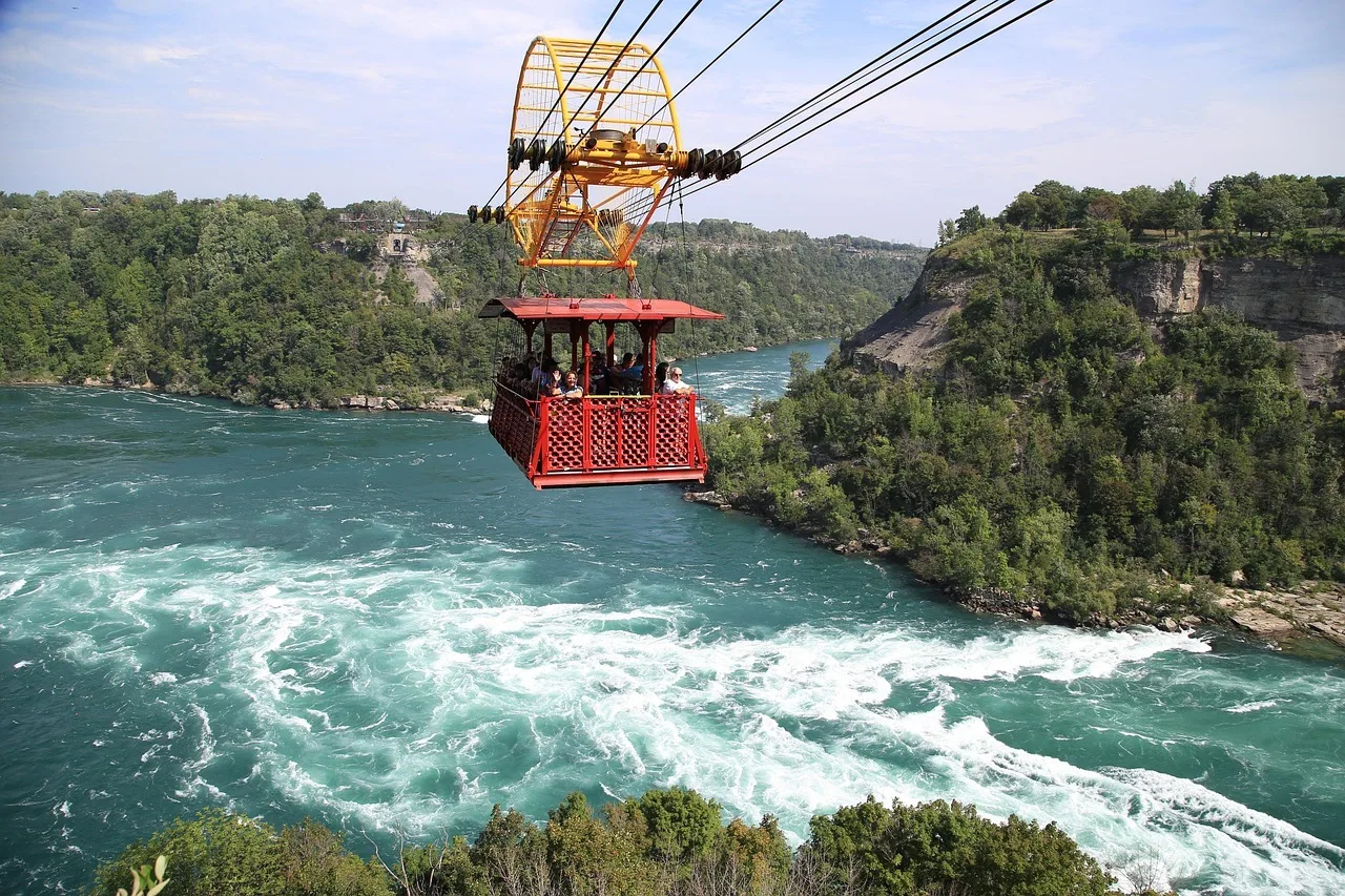 Een lift boven de Niagara Falls in New York State