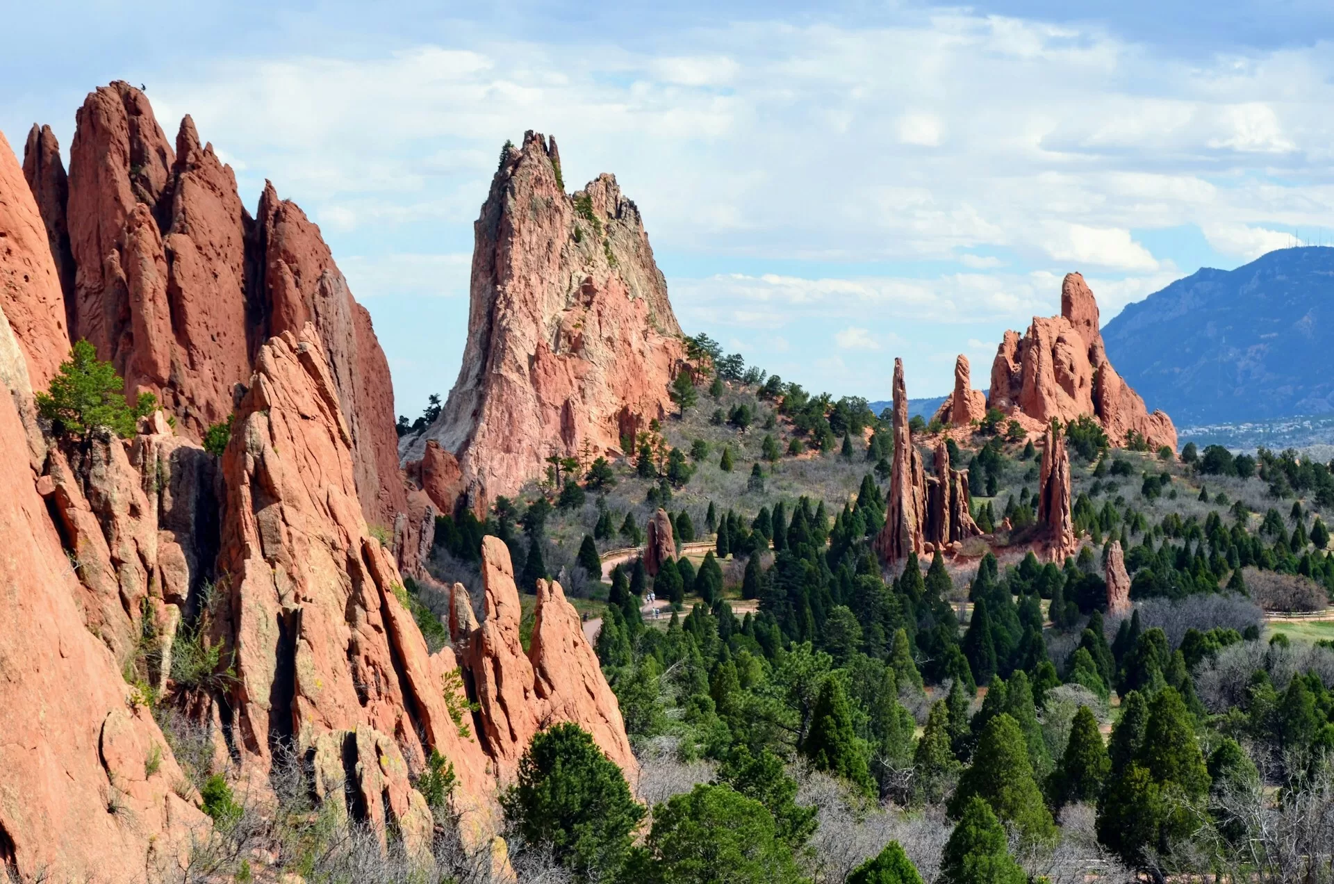 Uitzicht over Garden of the Gods in Colorado Springs