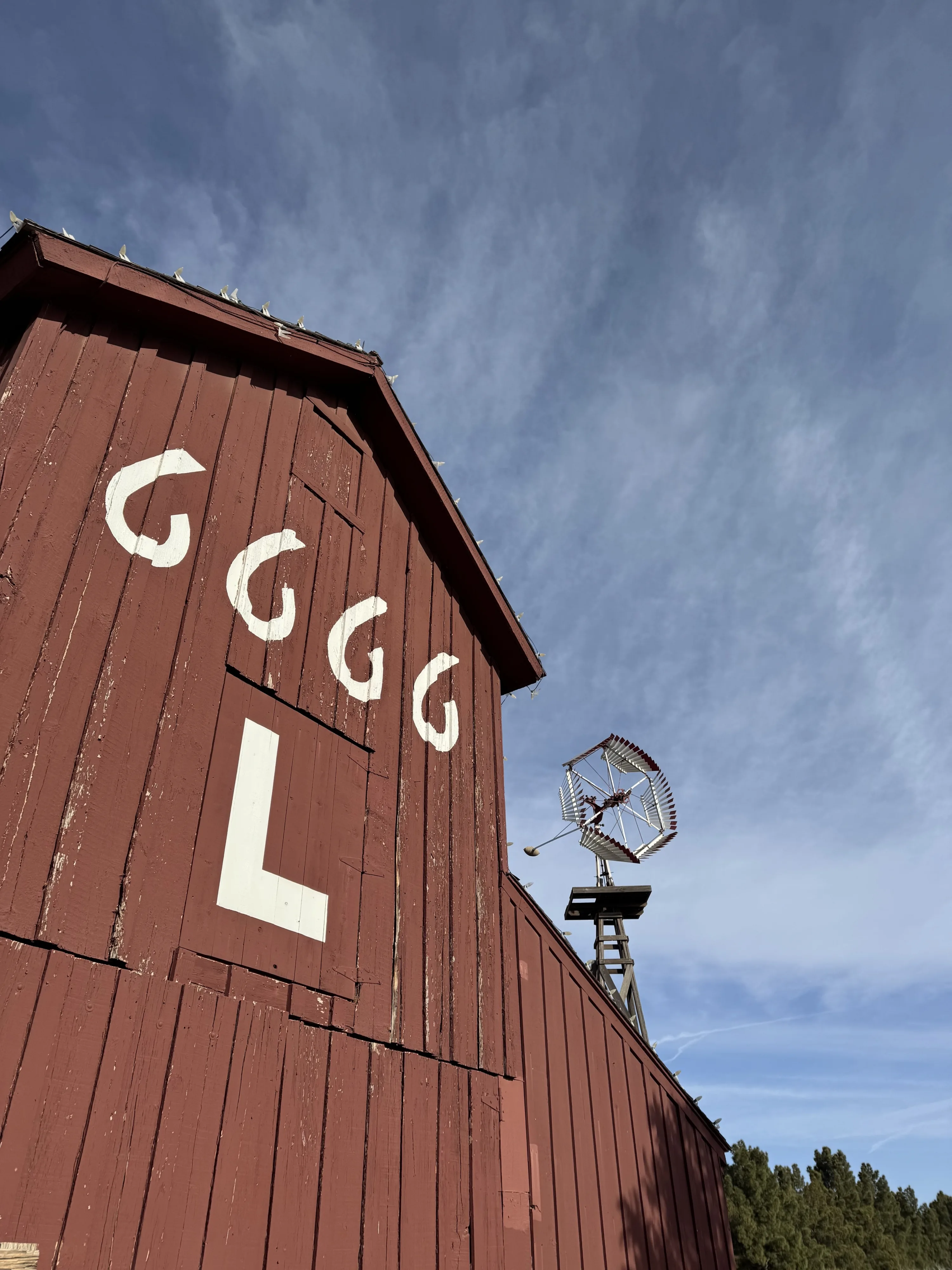 Een schuur op de Four Sixes Ranch in Lubbock, Texas