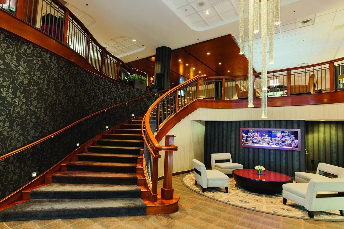 Zitgedeelte in de lobby van het Hotel Double Tree Downtown Boston