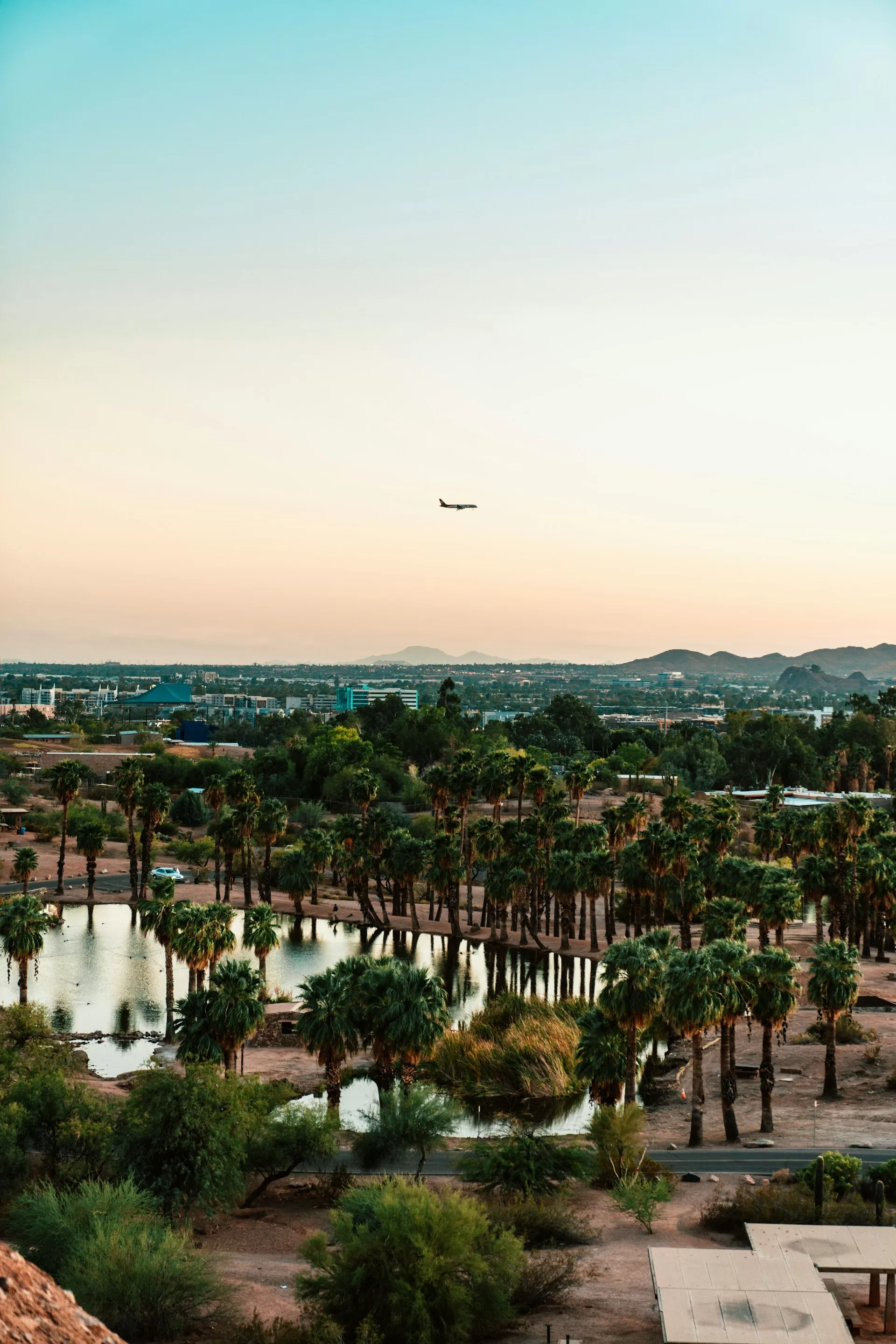 Luchtfoto van een waterpartij in Scottsdale Arizona