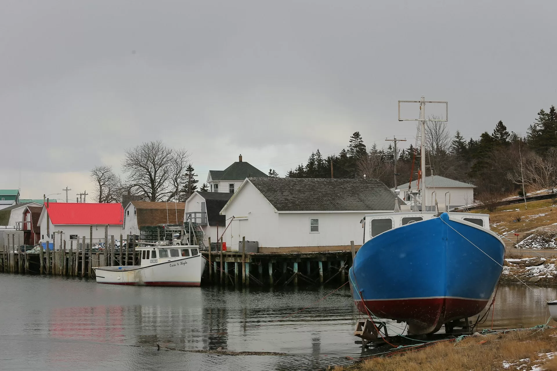 Boten in de haven van Digby, Nova Scotia