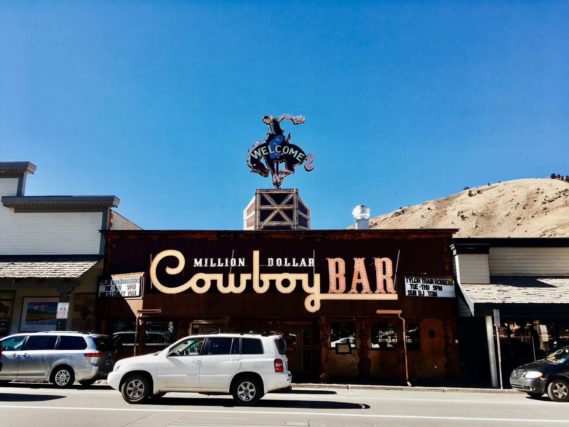 De Million Dollar Cowboy Bar in het centrum van Jackson Hole, Wyoming