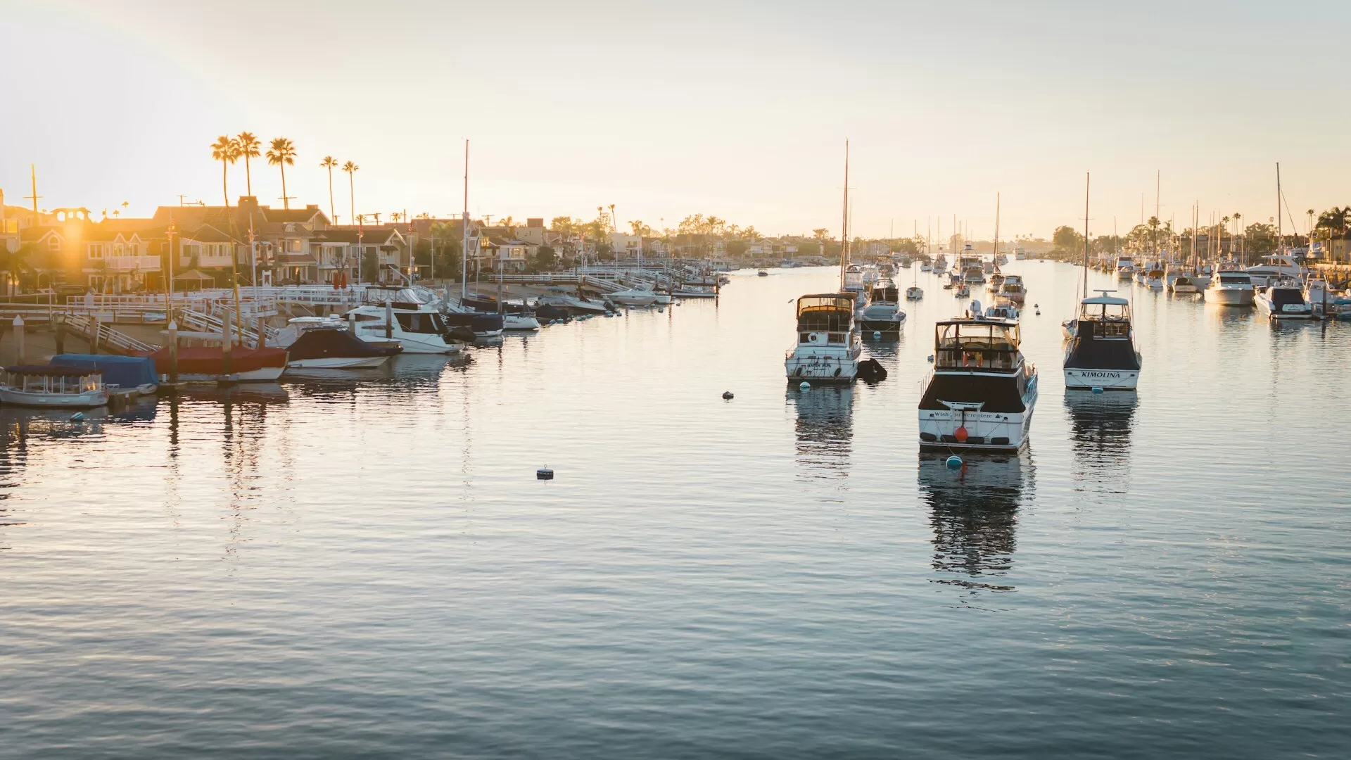 Zeilboten in de haven van Newport Beach, Californië