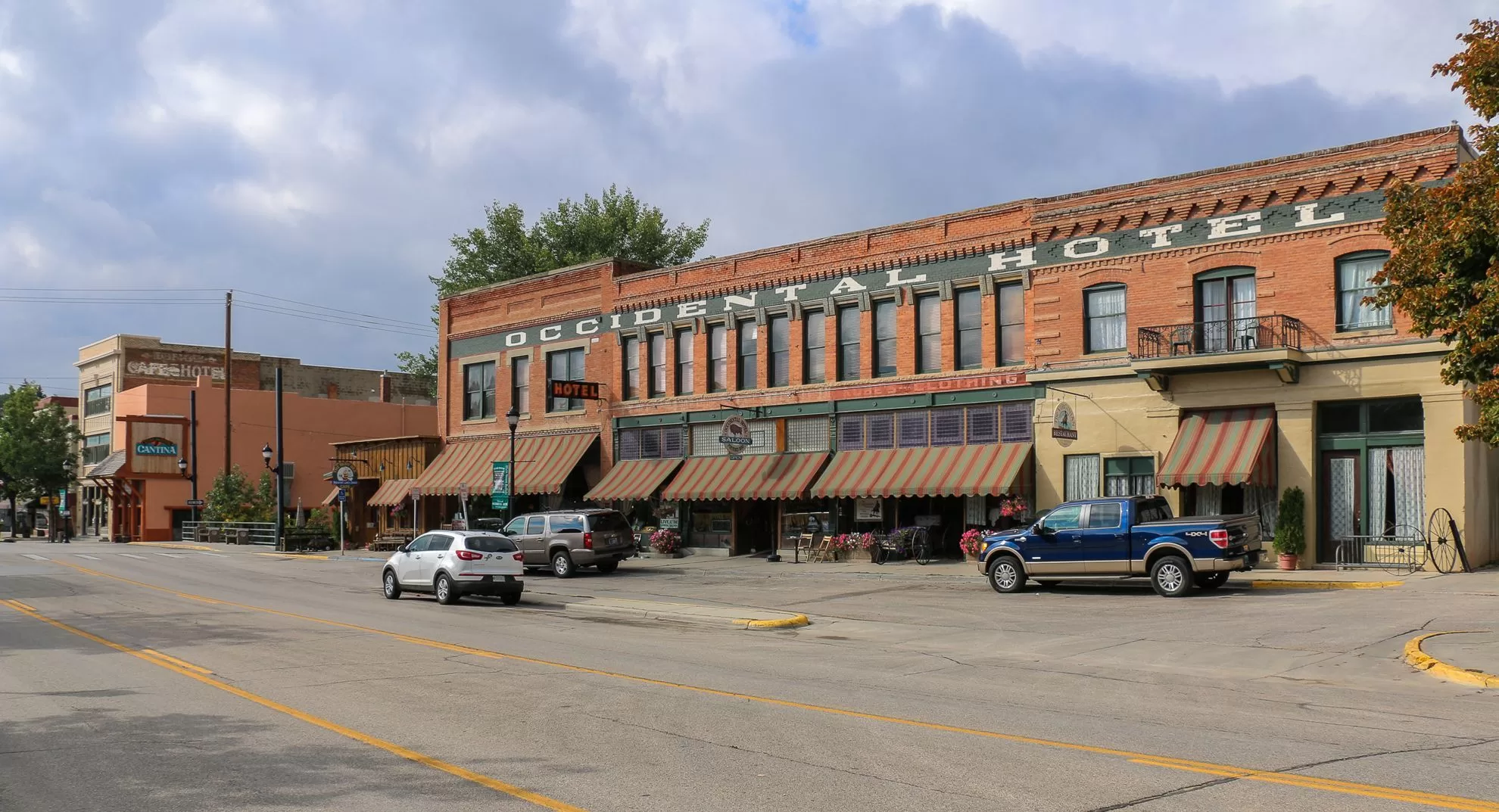 De voorkant van het Occidental Hotel in Buffalo
