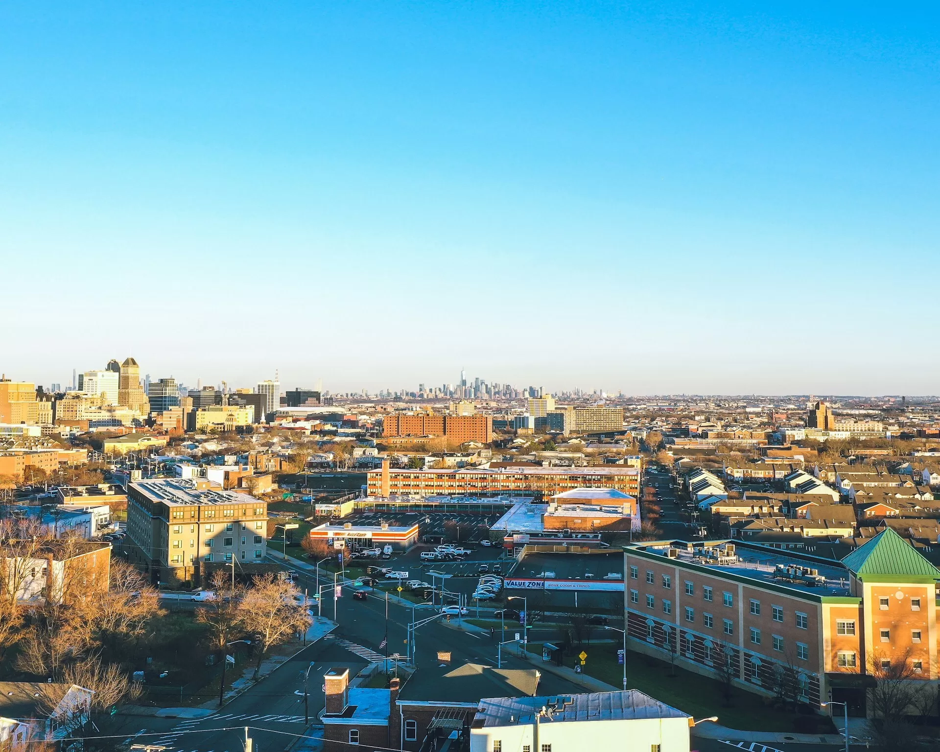 Uitzicht over de binnenstad van Newark, New Jersey