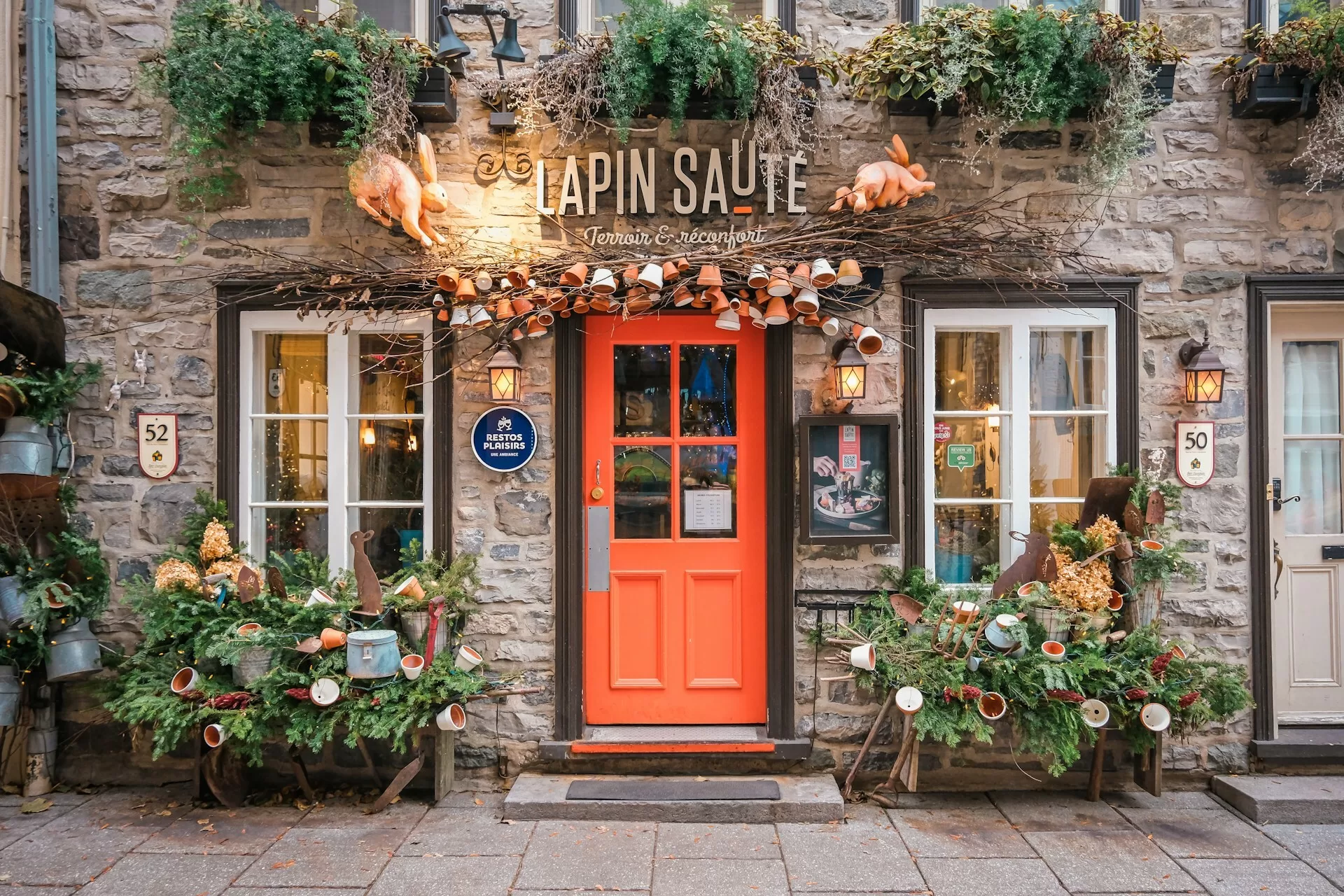 Een Frans restaurant in Quebec City, Canada