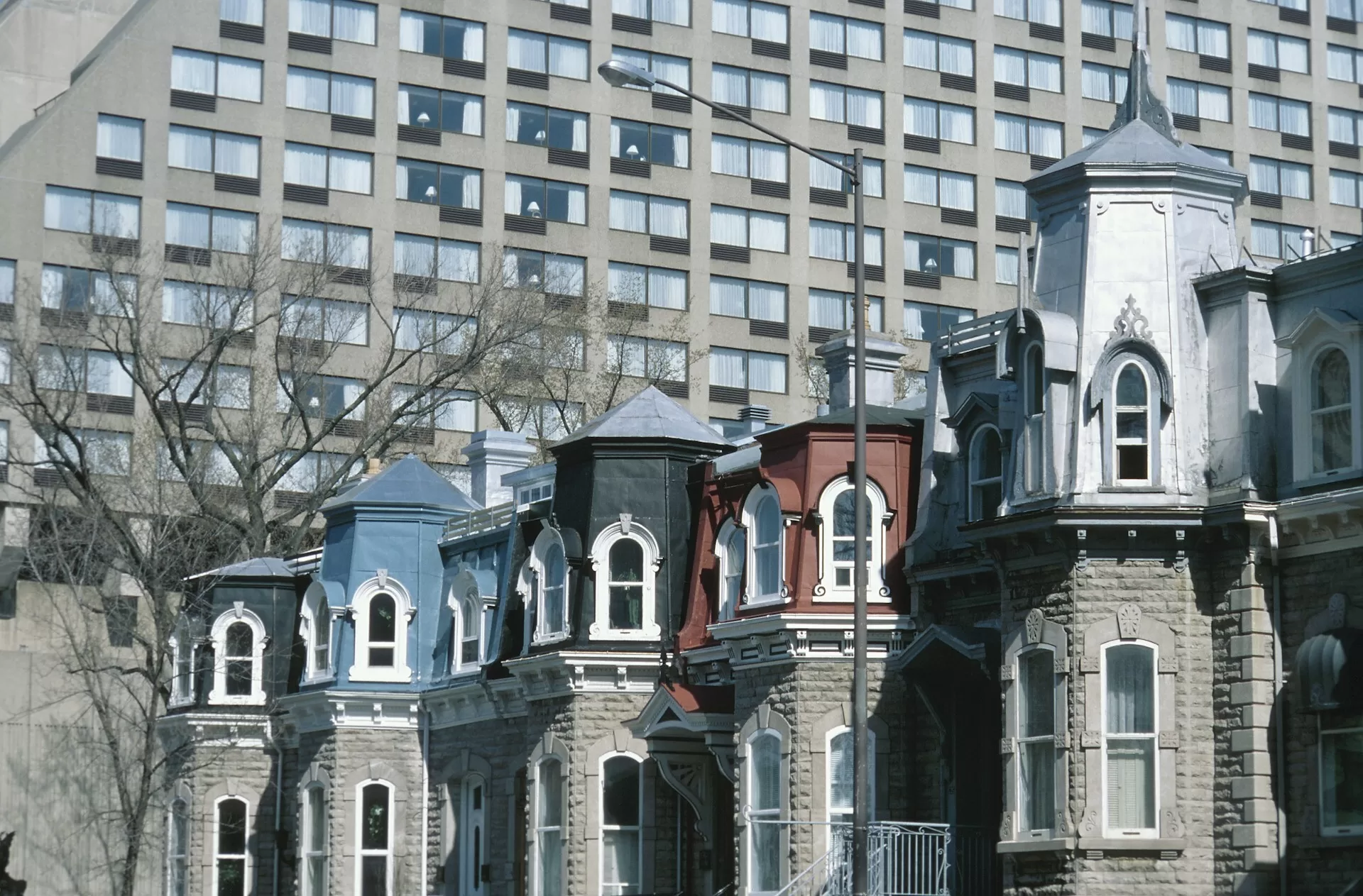 Huizen in Franse stijl in Quebec City, Canada