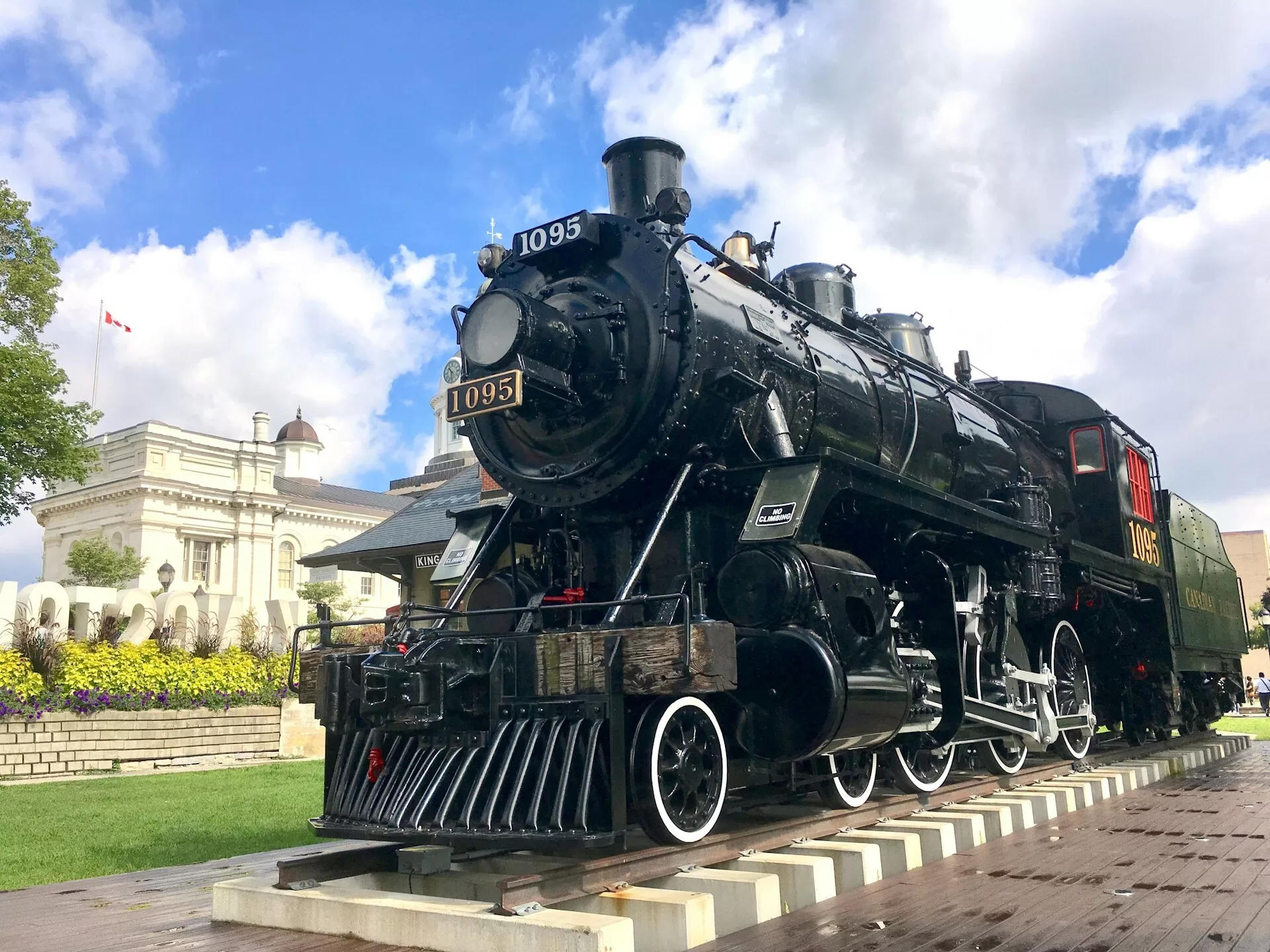 Een historische stoomtrein in Kingston, Canada