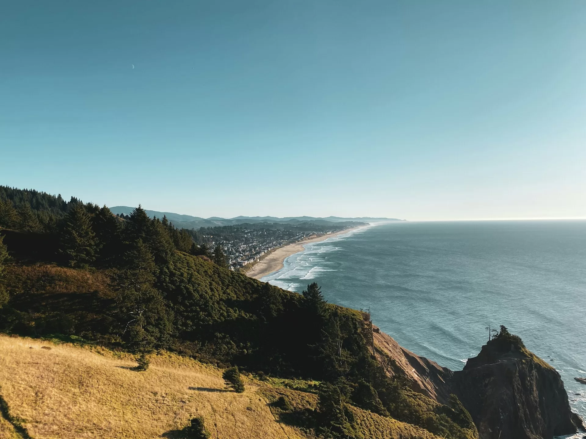 Uitzicht over de kust van Lincoln City vanuit het Cascade Head Preserve