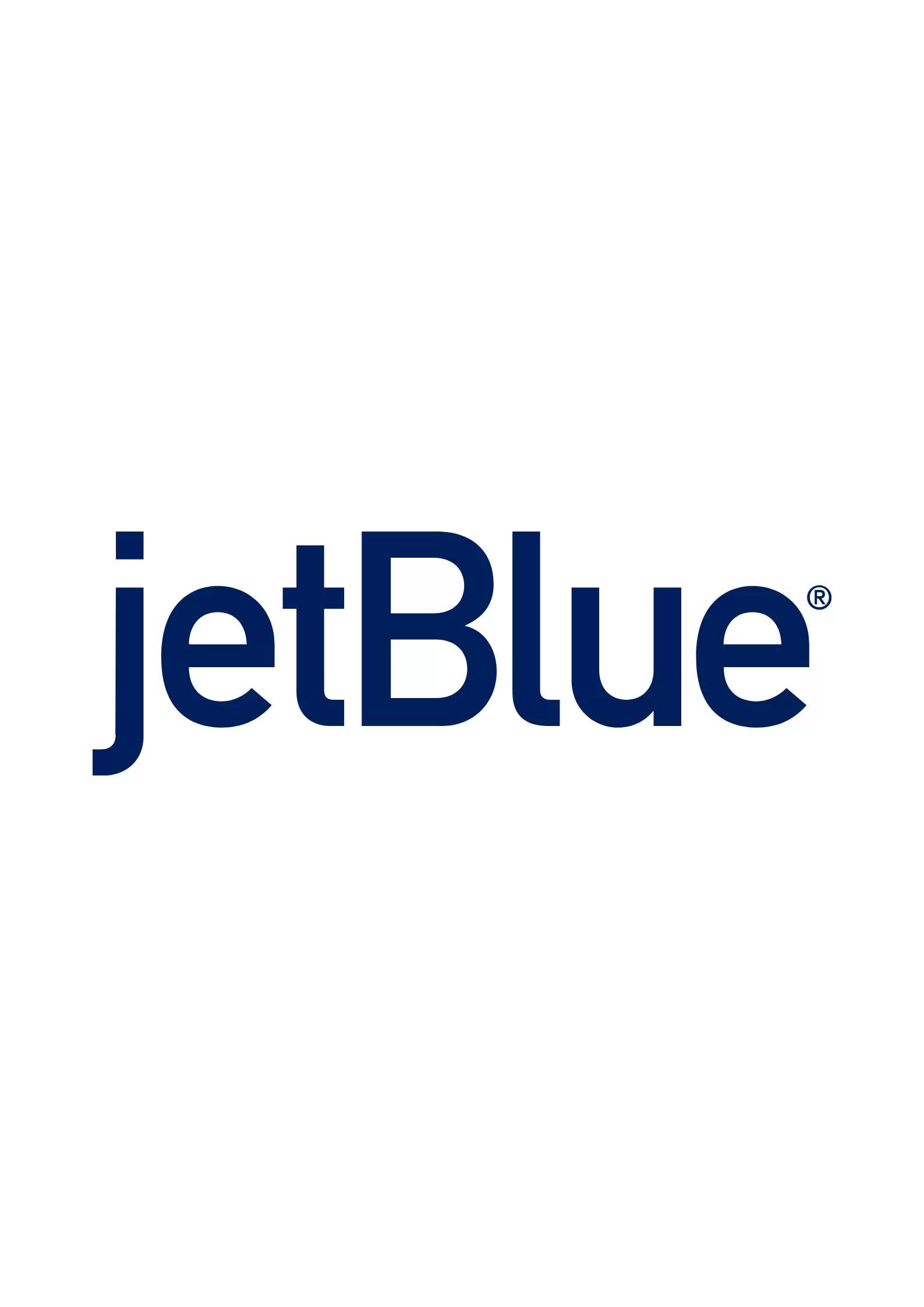 Het logo van vliegtuigmaatschappij Jetblue