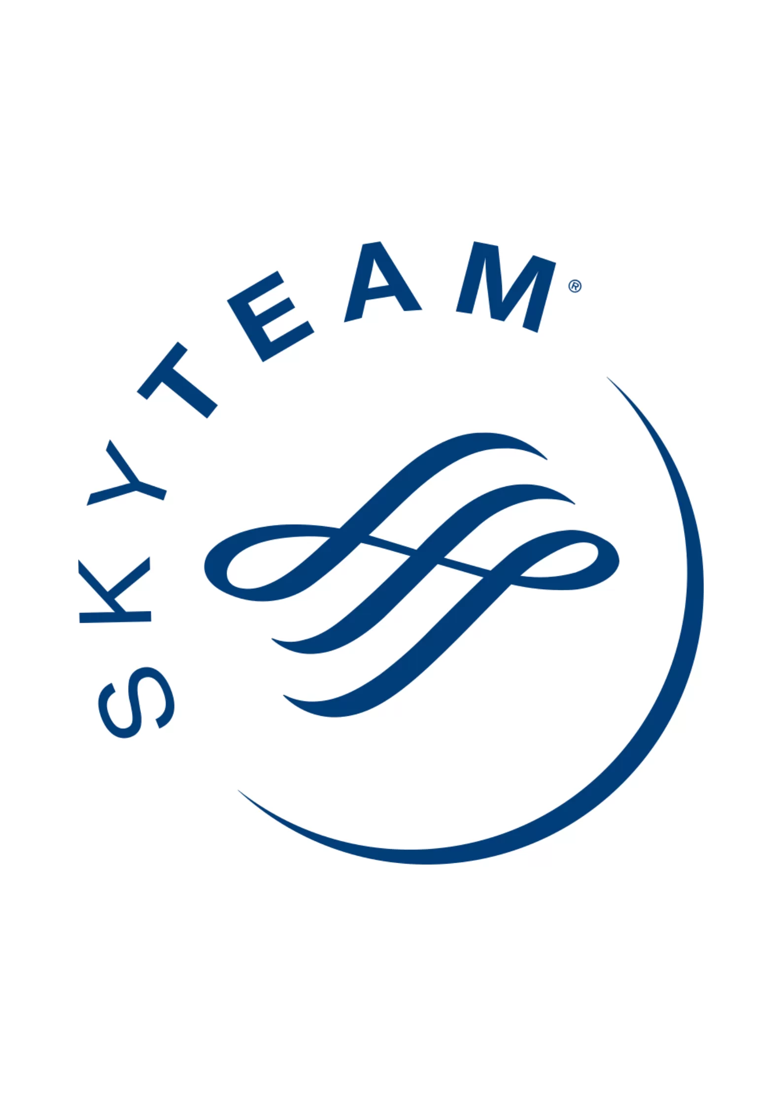 SkyTeam logo, het wereldwijde luchtvaartalliantie netwerk van luchtvaartmaatschappijen.