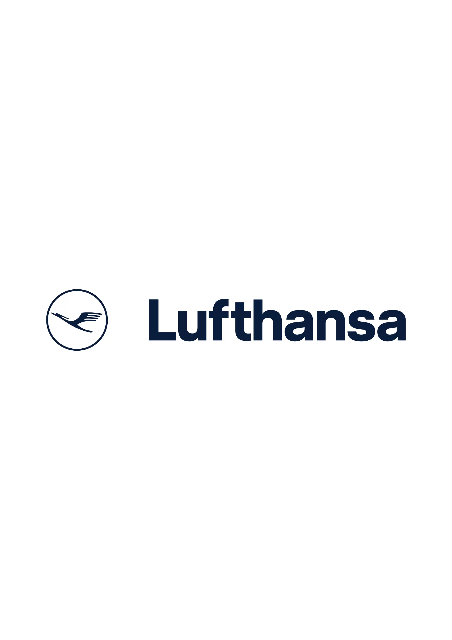 Het logo van vliegtuigmaatschappij Lufthansa