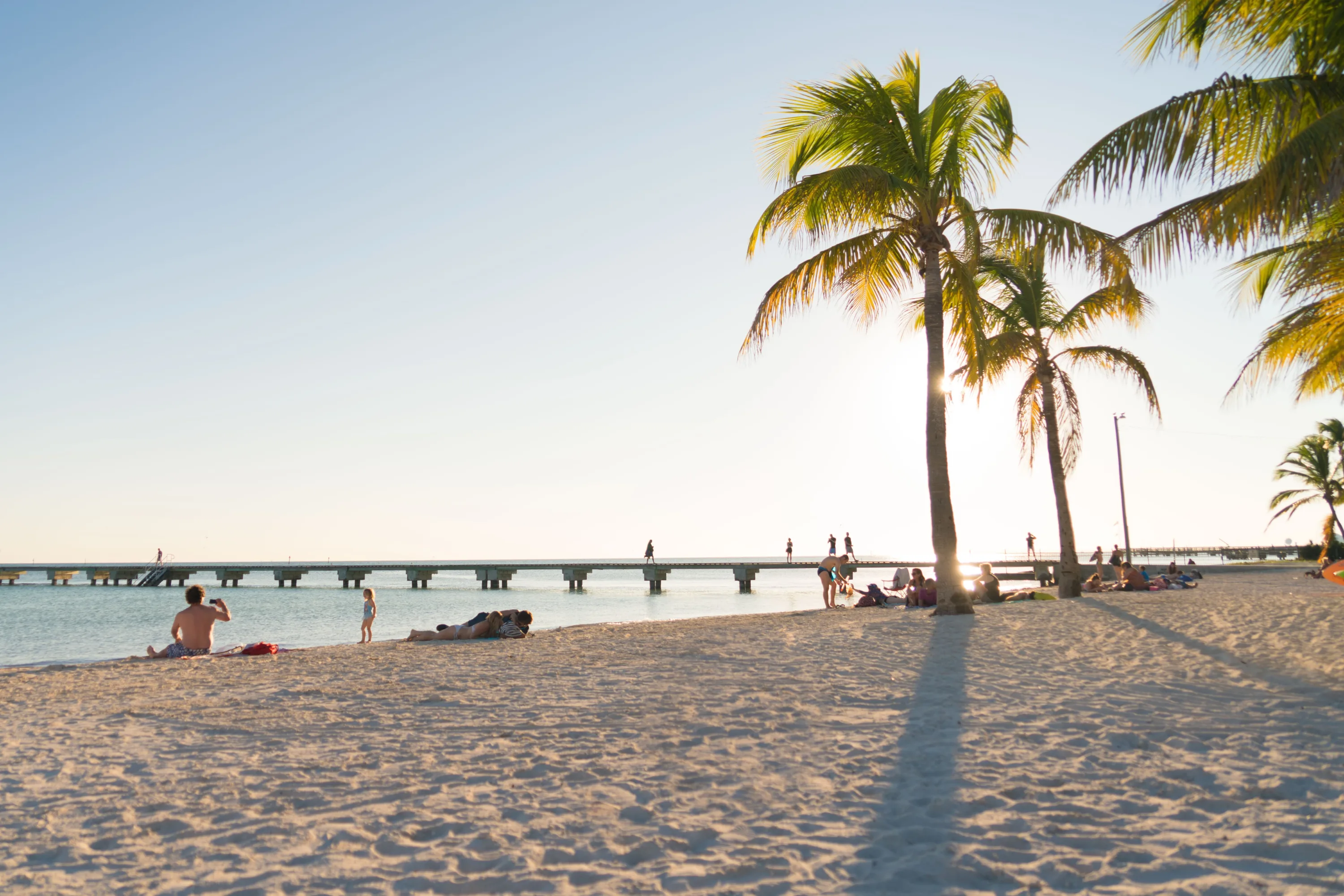 Palmbomen op het strand van Key West
