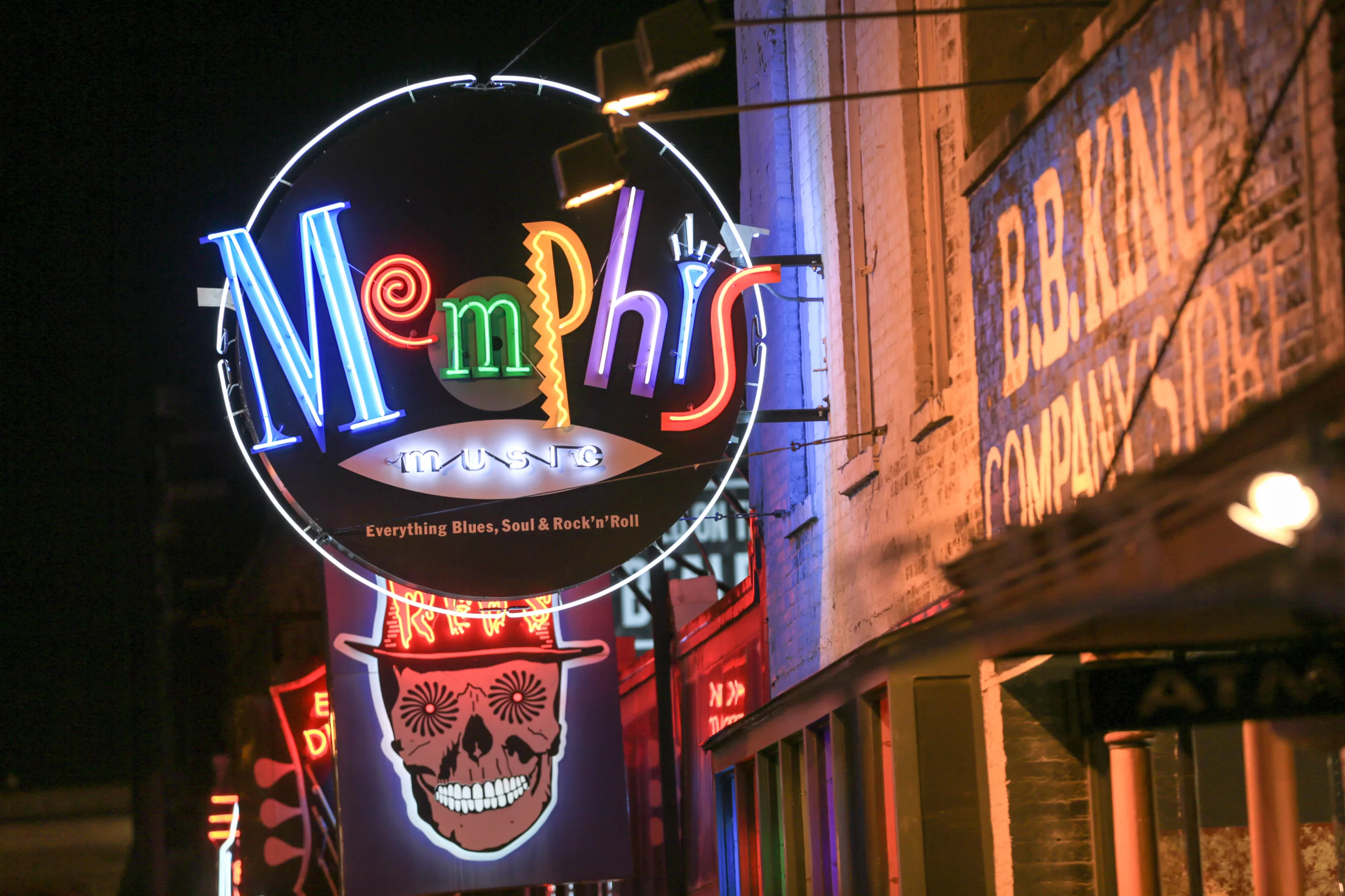 Het beroemde Memphis Sign in Beale Street