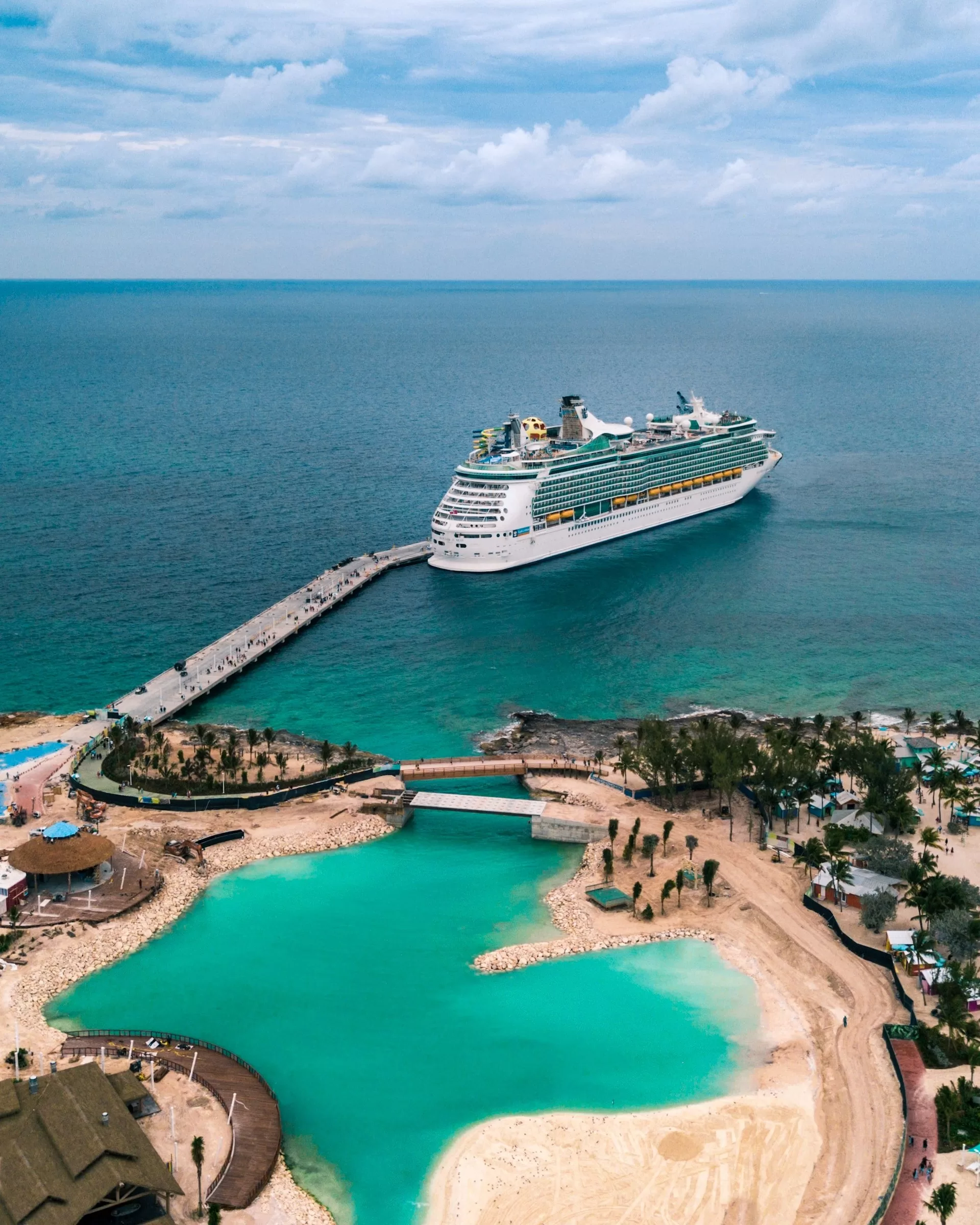 Een cruise in Coco Cay cruise port op de Bahama's in de Caribbean