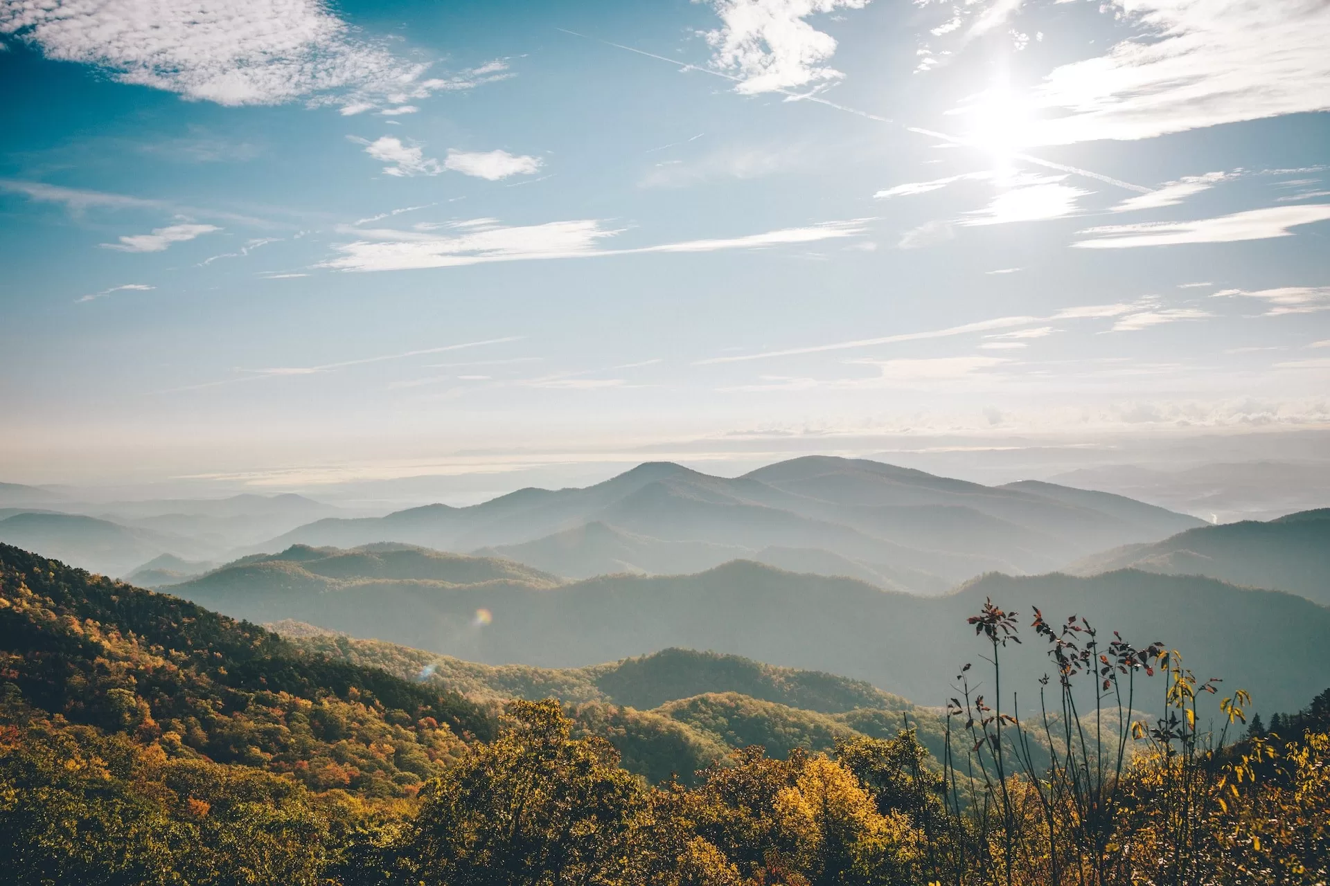 Uitzicht over de de Blue Ridge Mountains, een bergketen behorende bij de Appalachen