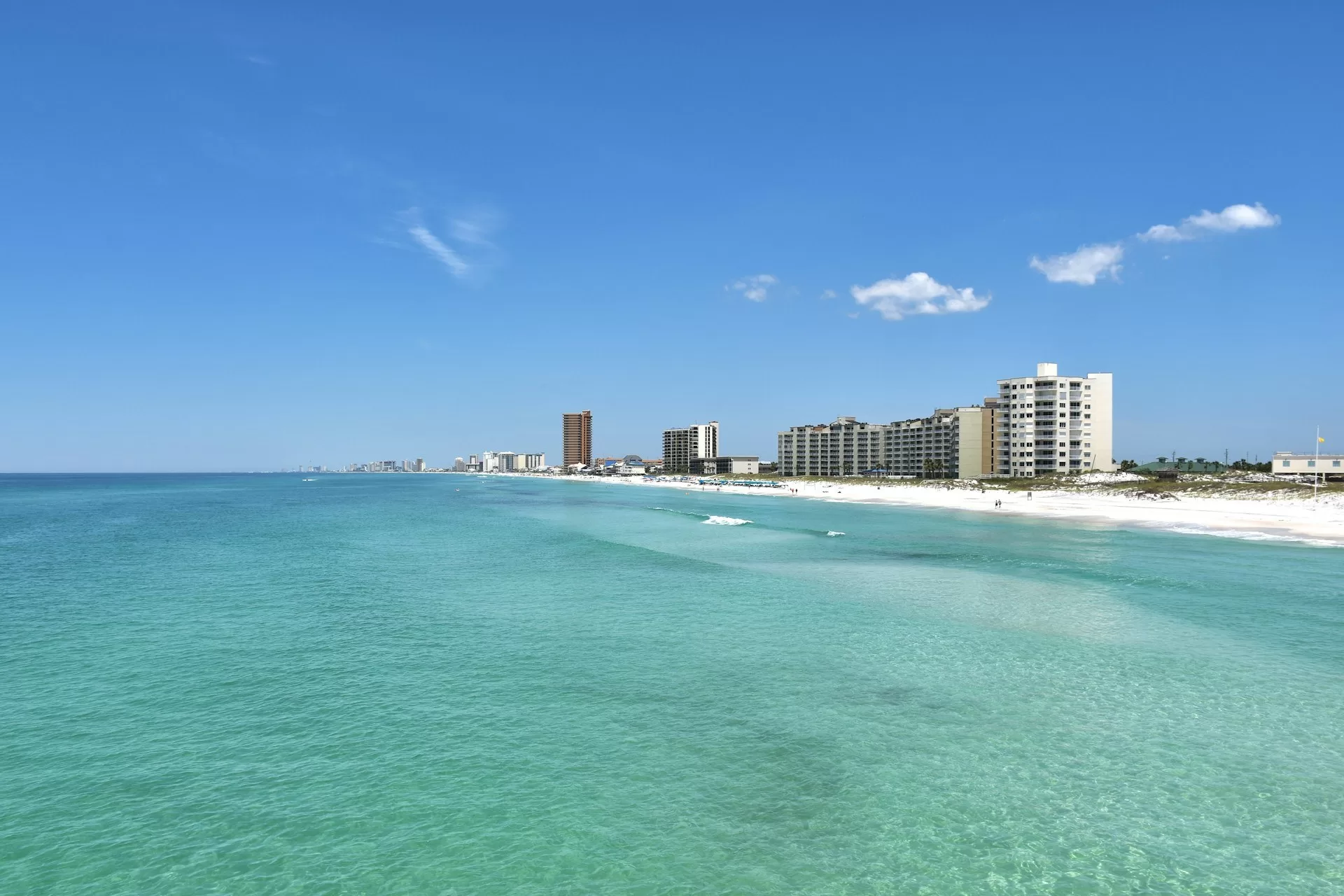 Uitzicht over Panama City Beach vanuit het water