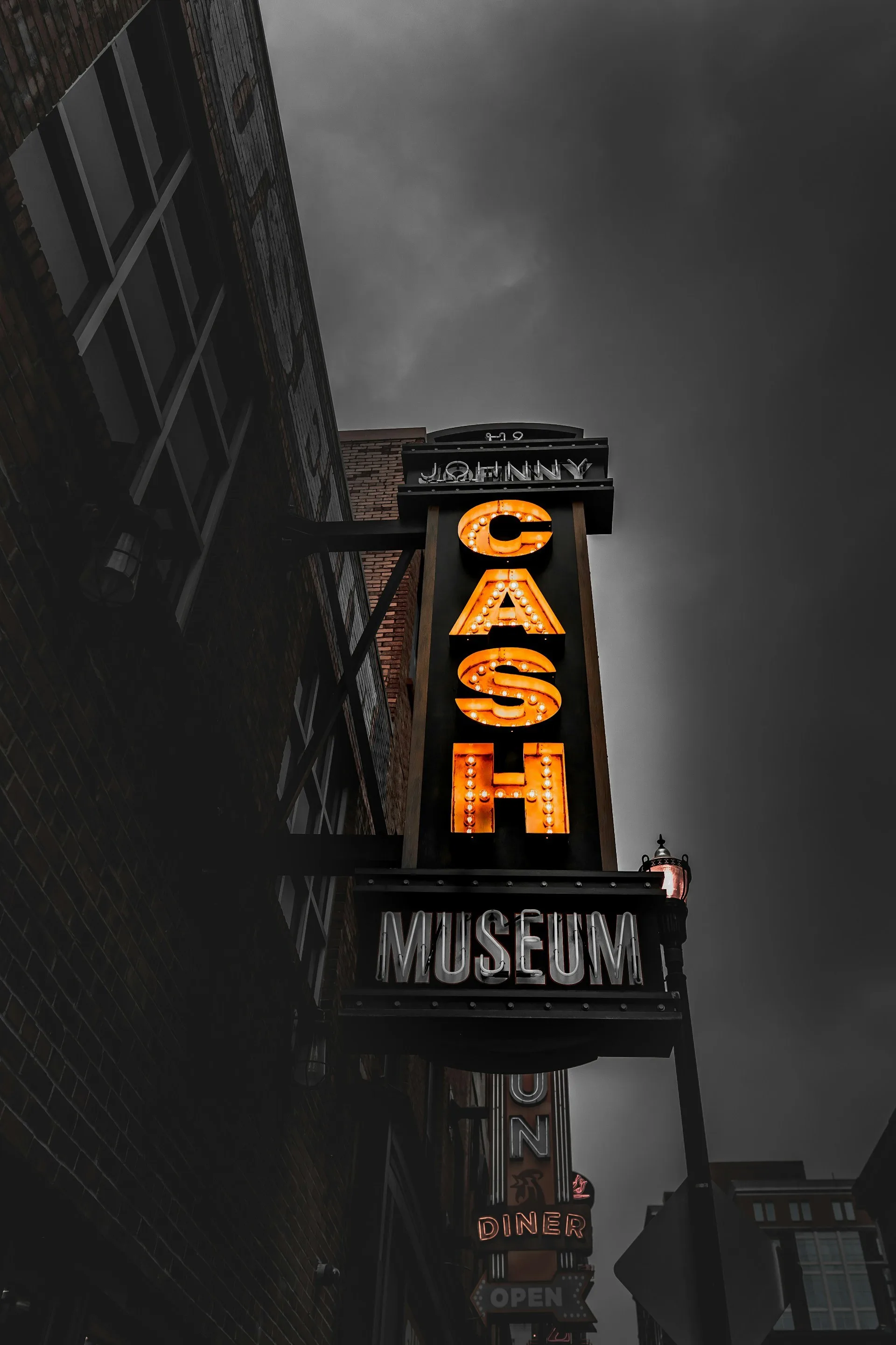 Het uithangbord van het Johnny Cash Museum in Nashville, Tennessee