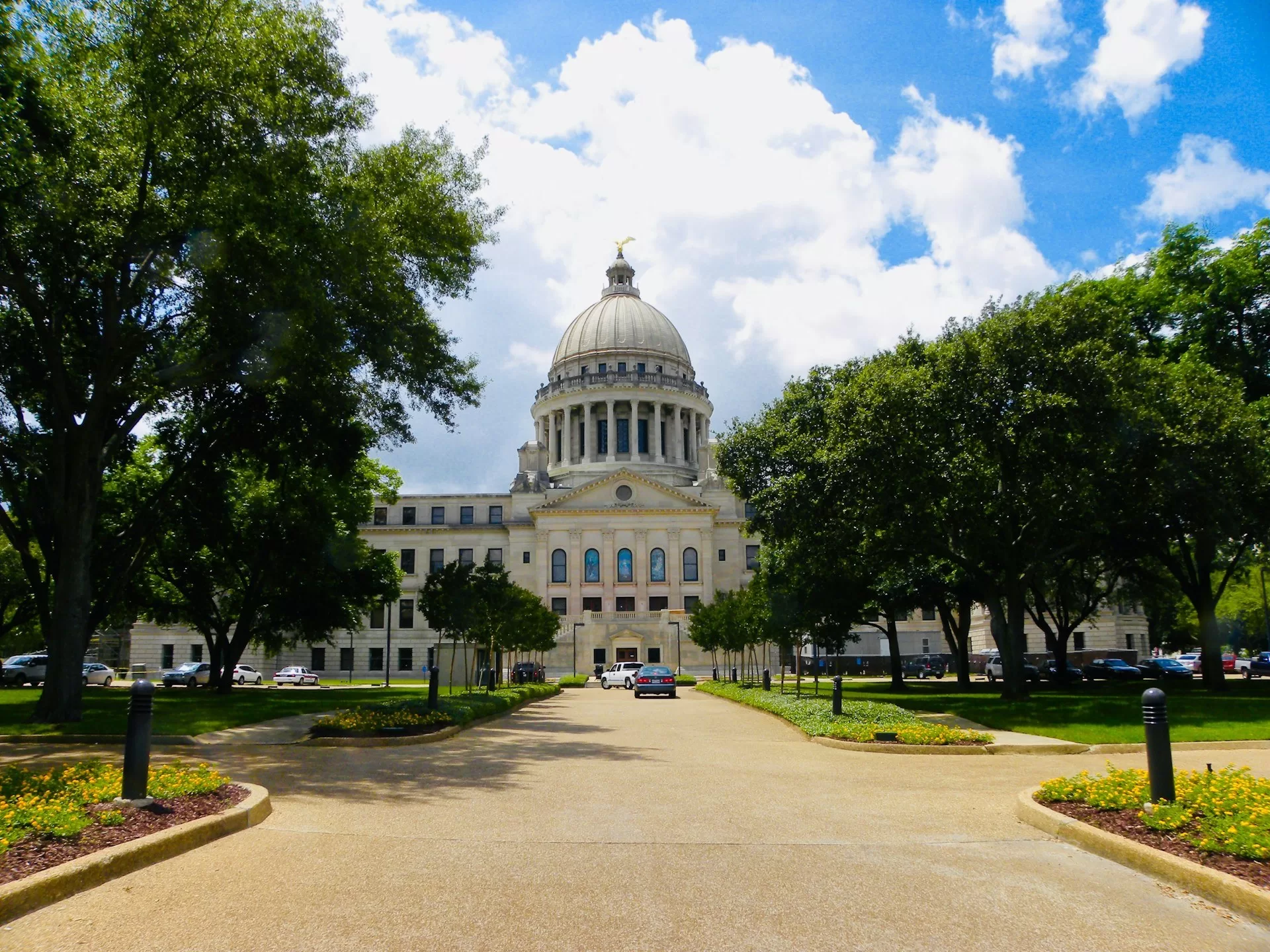 Aankomst bij het State Capitol in Jackson Mississippi
